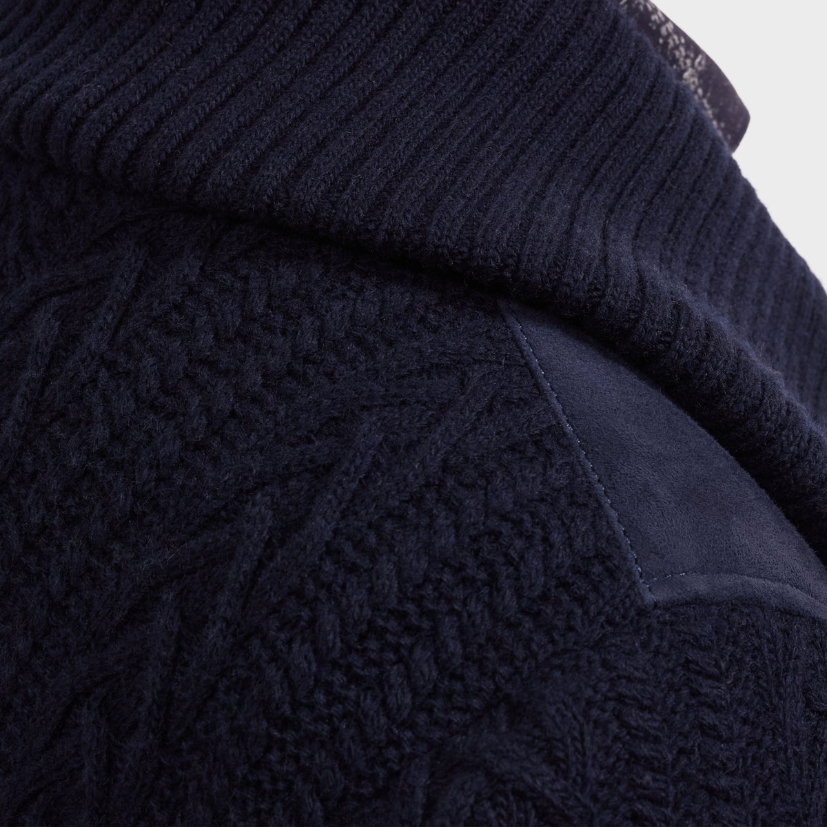 Suede & Cable Knit Hybrid Jacket