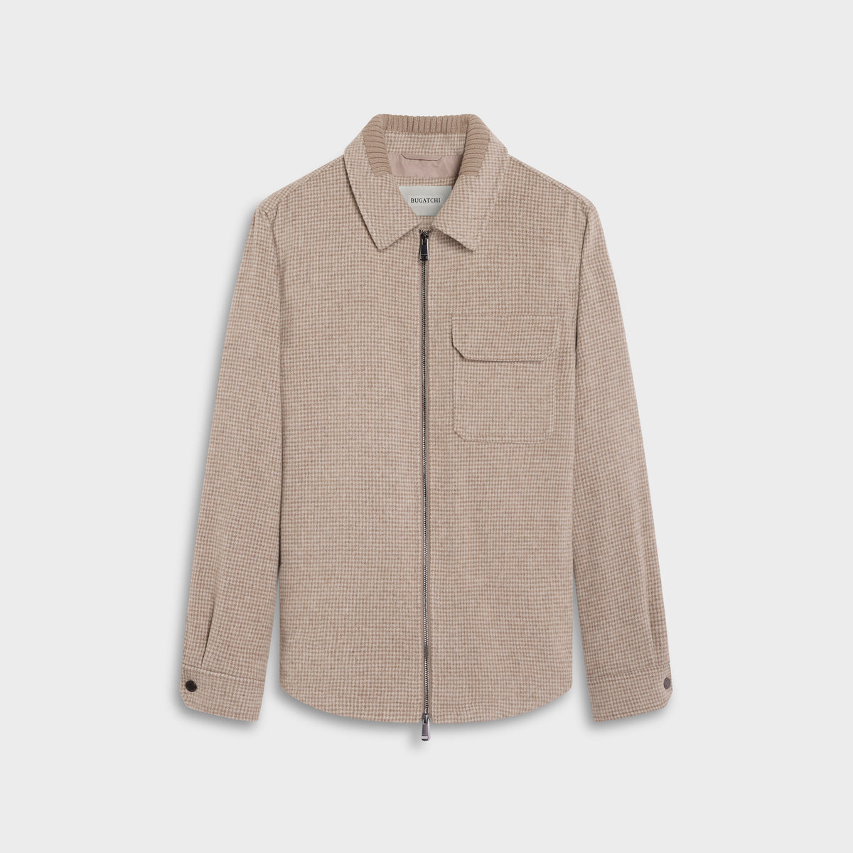 Houndstooth Zip Shirt Jacket