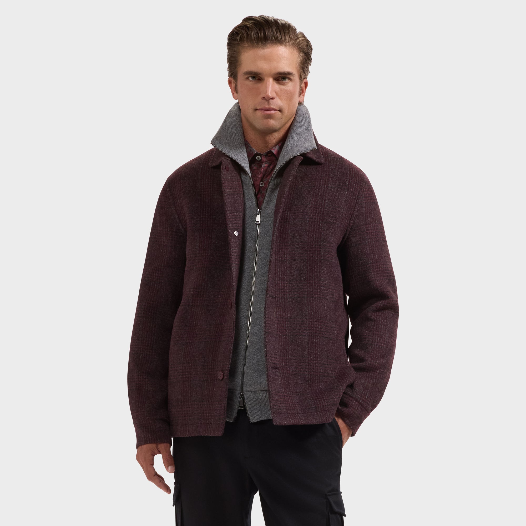 Glen Plaid Blouson Jacket