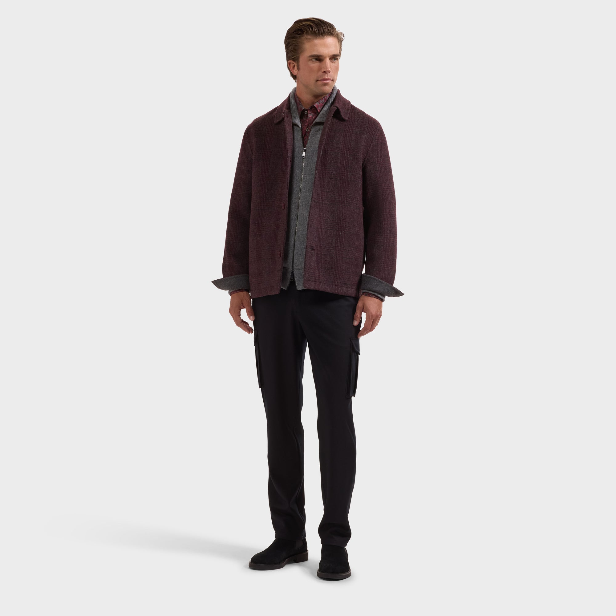 Glen Plaid Blouson Jacket