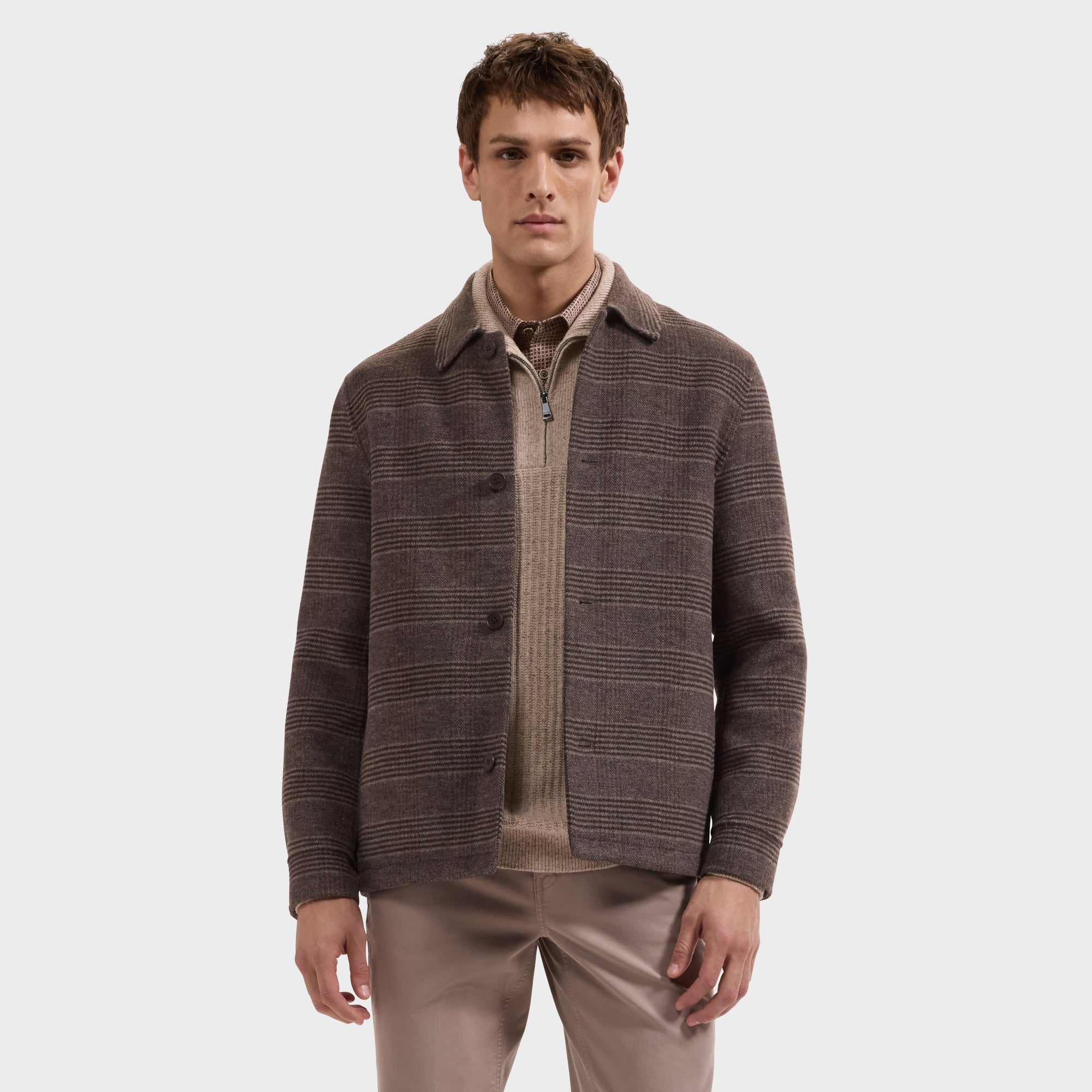 Glen Plaid Blouson Jacket