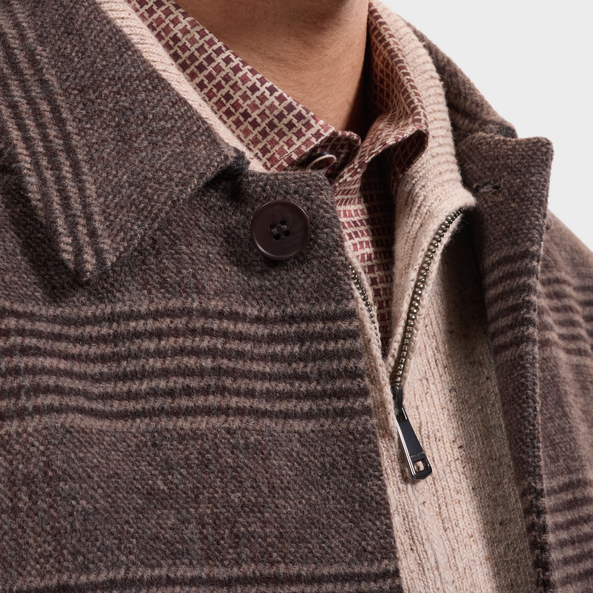 Glen Plaid Blouson Jacket