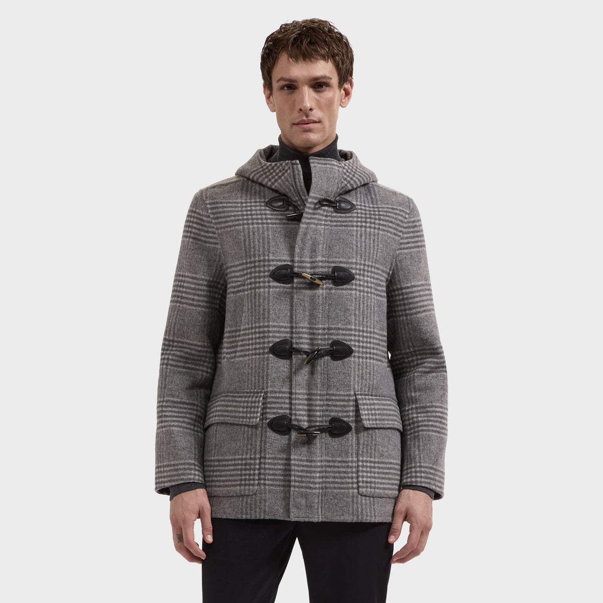 Glen Plaid Duffle Coat