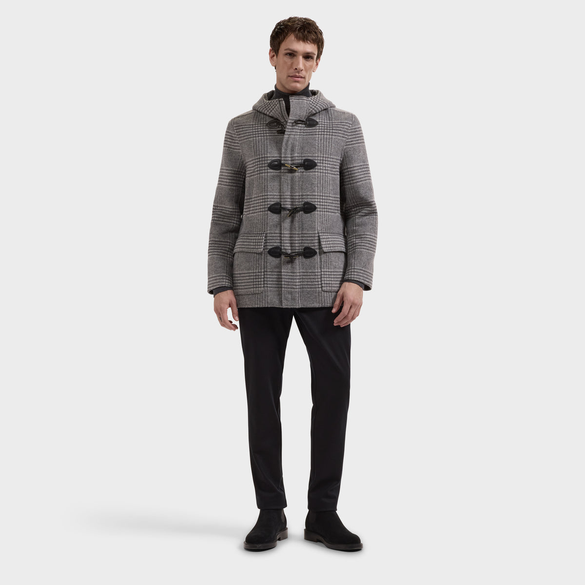 Glen Plaid Duffle Coat