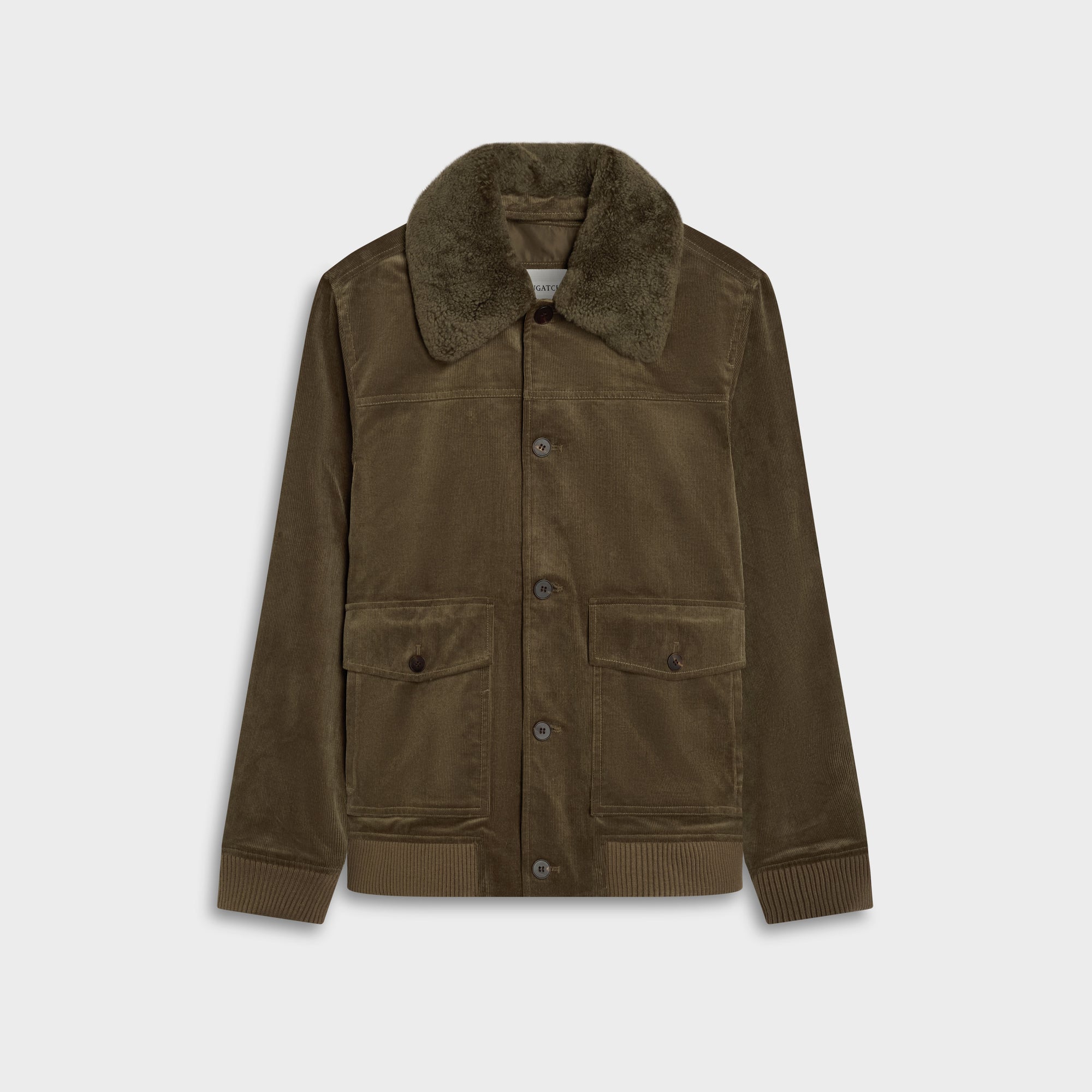 Corduroy Blouson Jacket with Shearling Collar