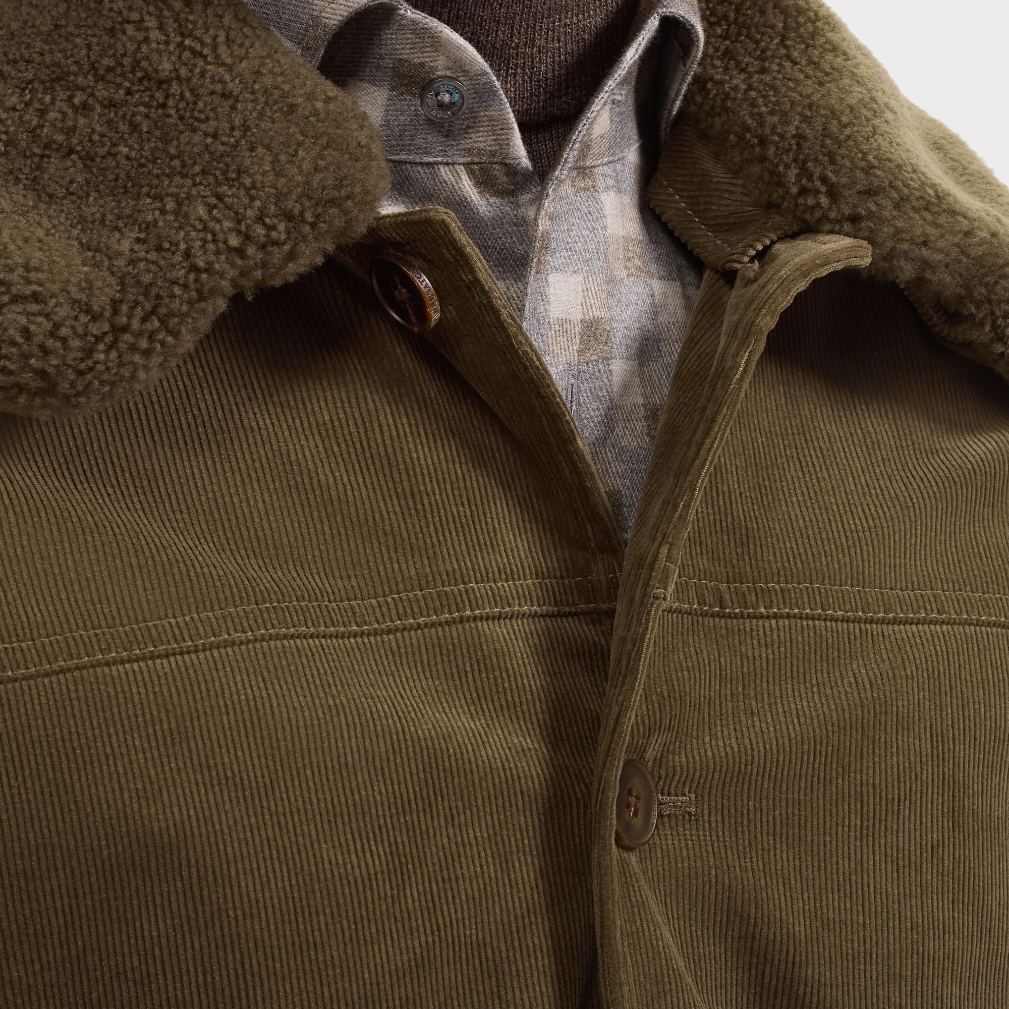 Corduroy Blouson Jacket with Shearling Collar