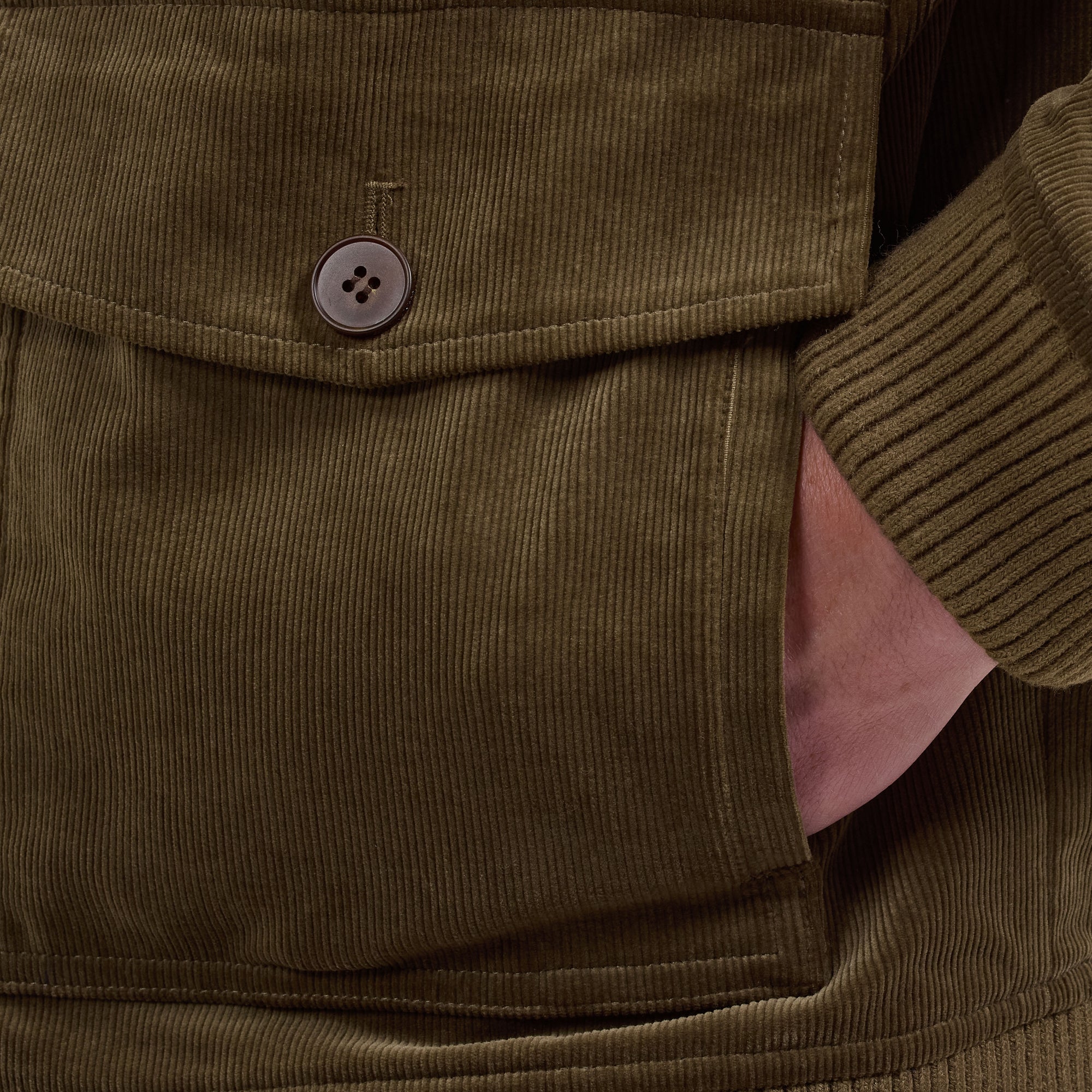 Corduroy Blouson Jacket with Shearling Collar