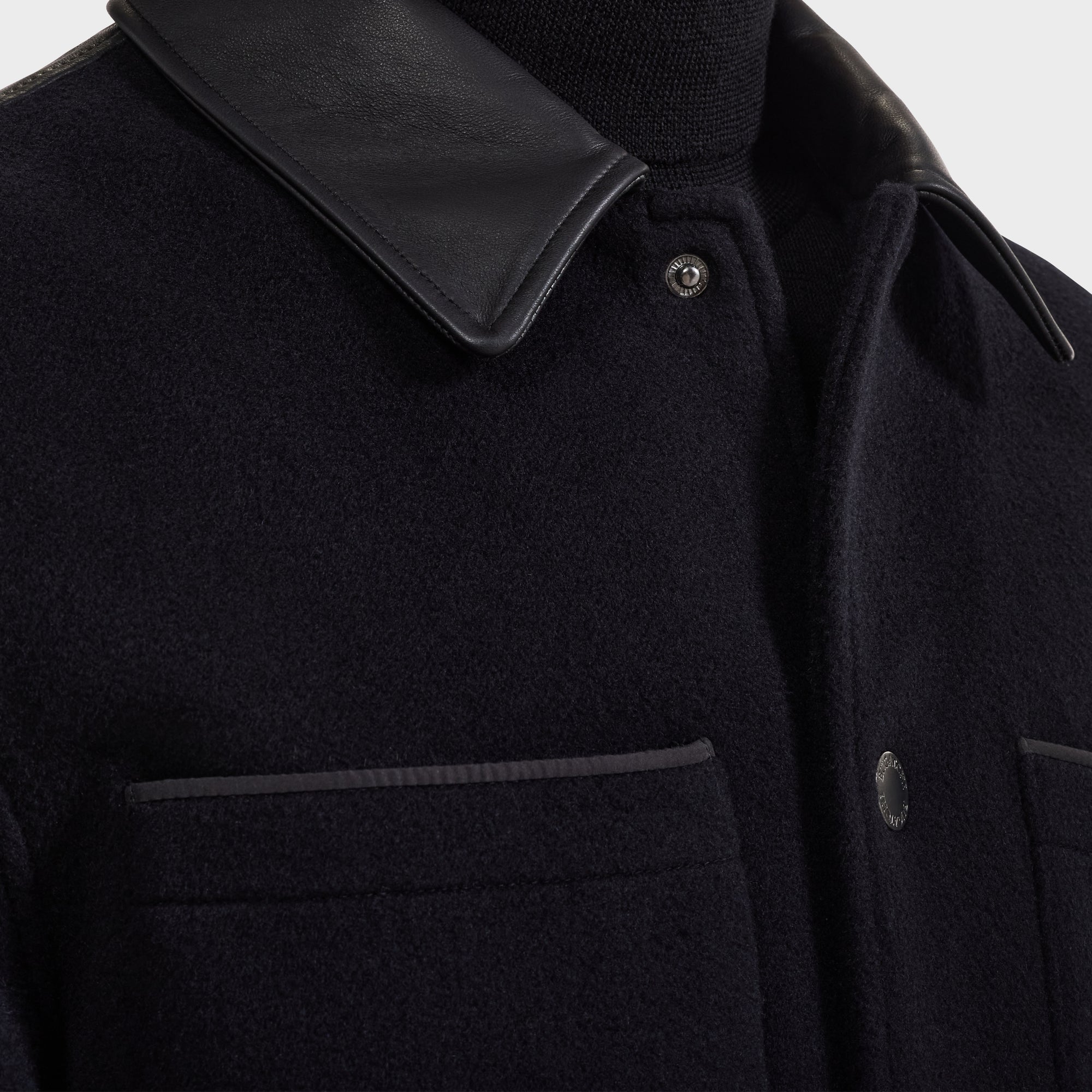 Overshirt Jacket with Leather Trim
