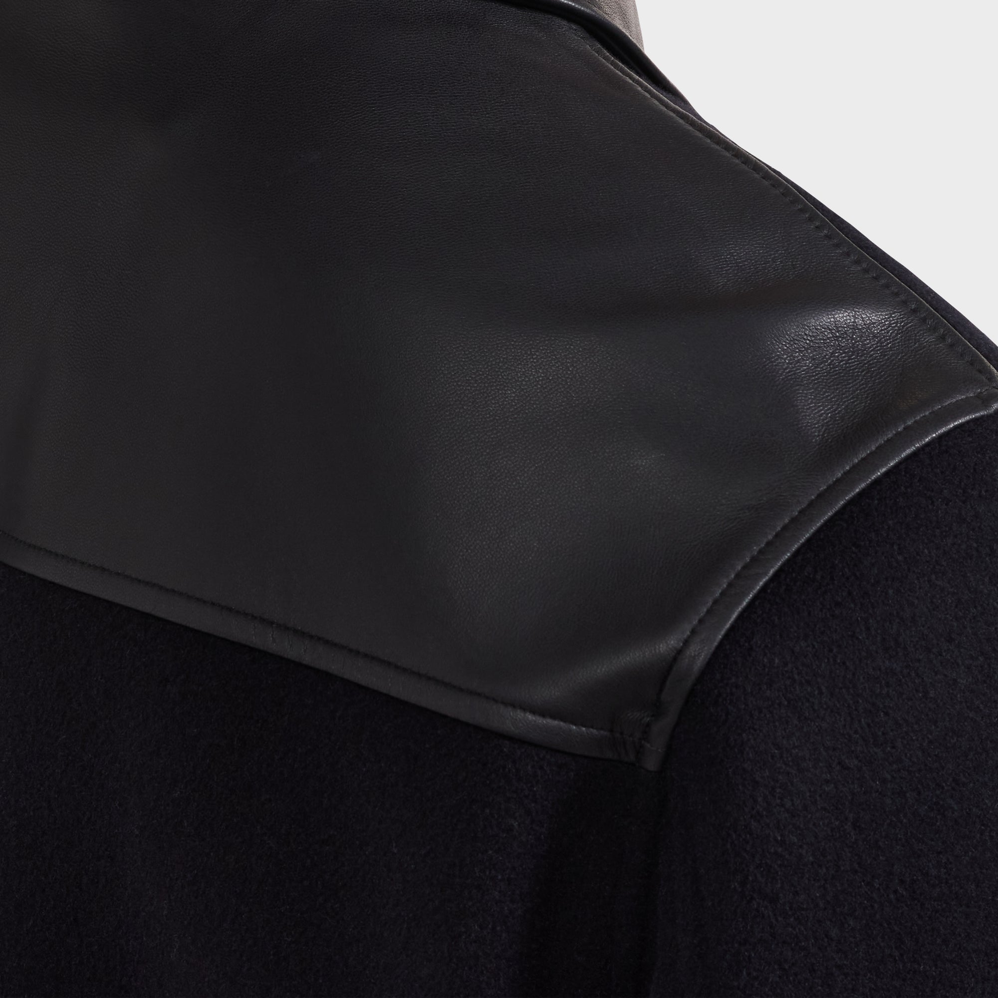 Overshirt Jacket with Leather Trim