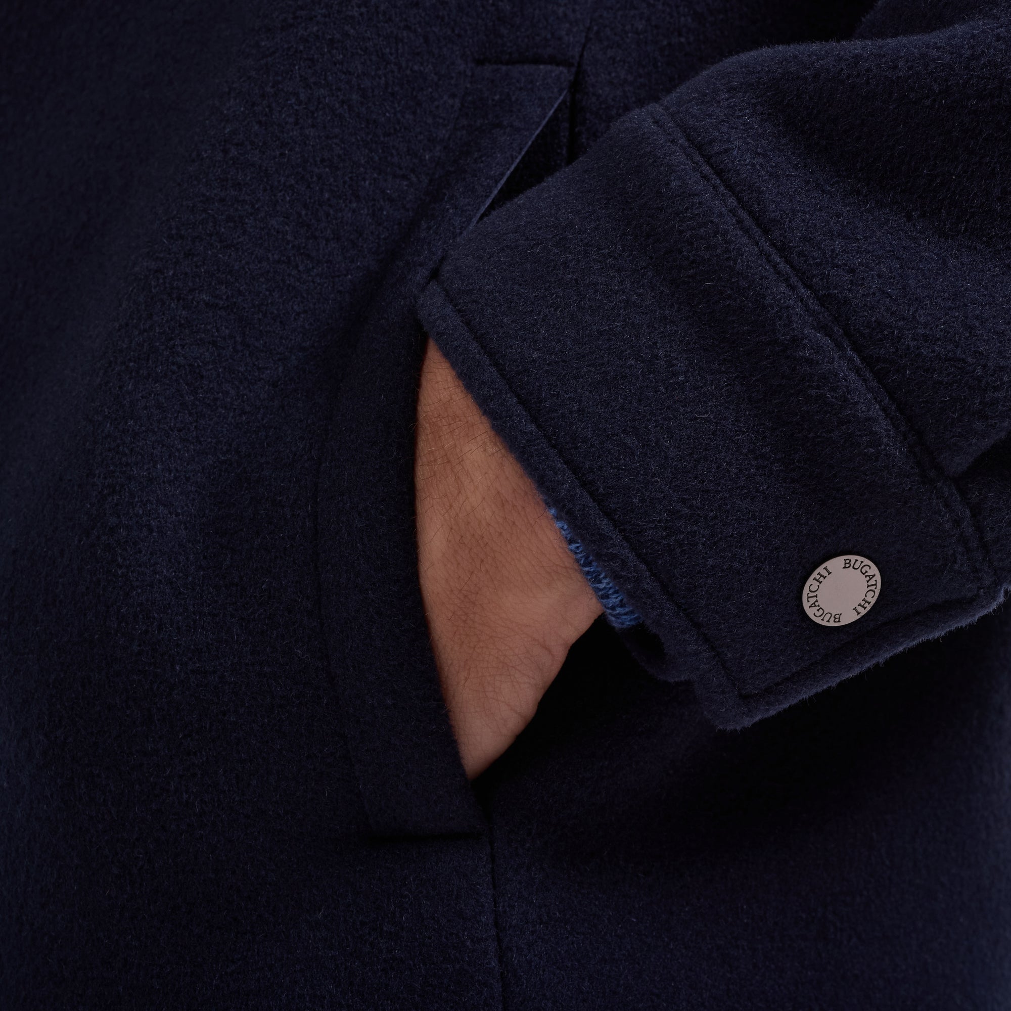 Overshirt Jacket with Leather Trim