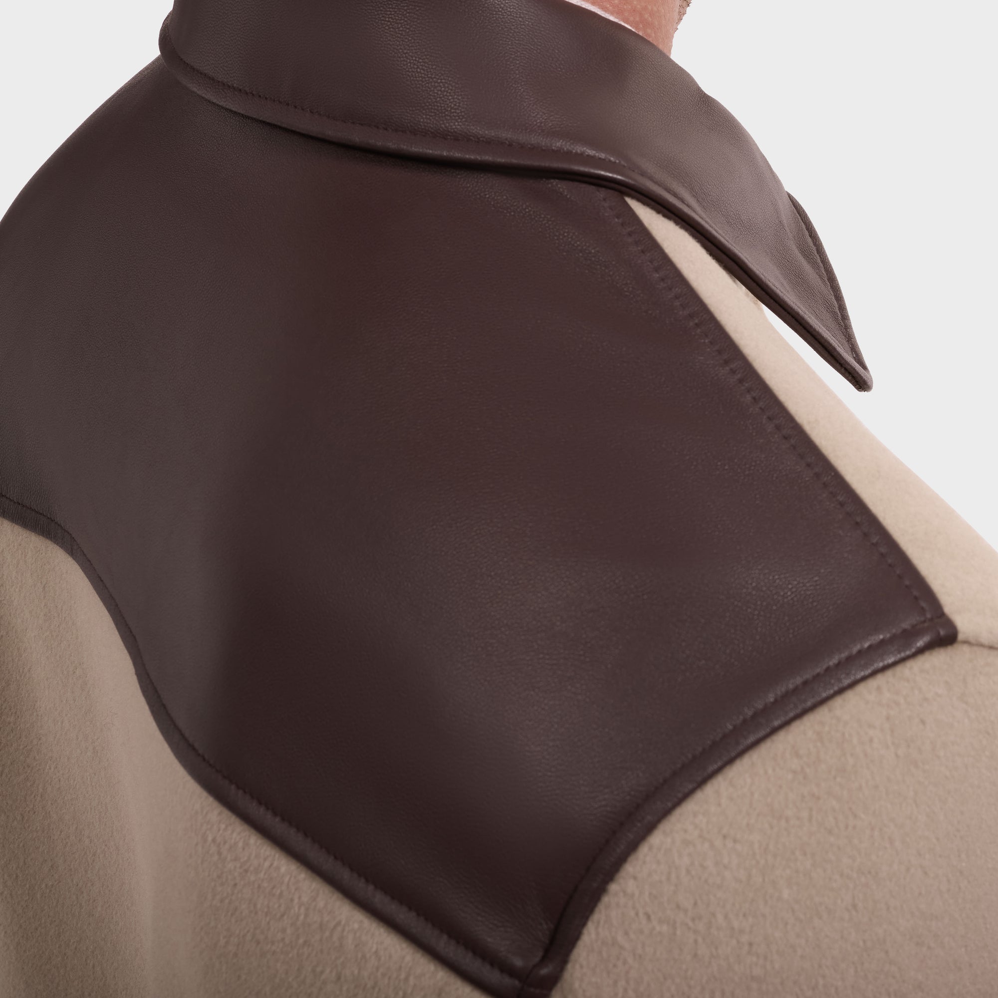 Overshirt Jacket with Leather Trim