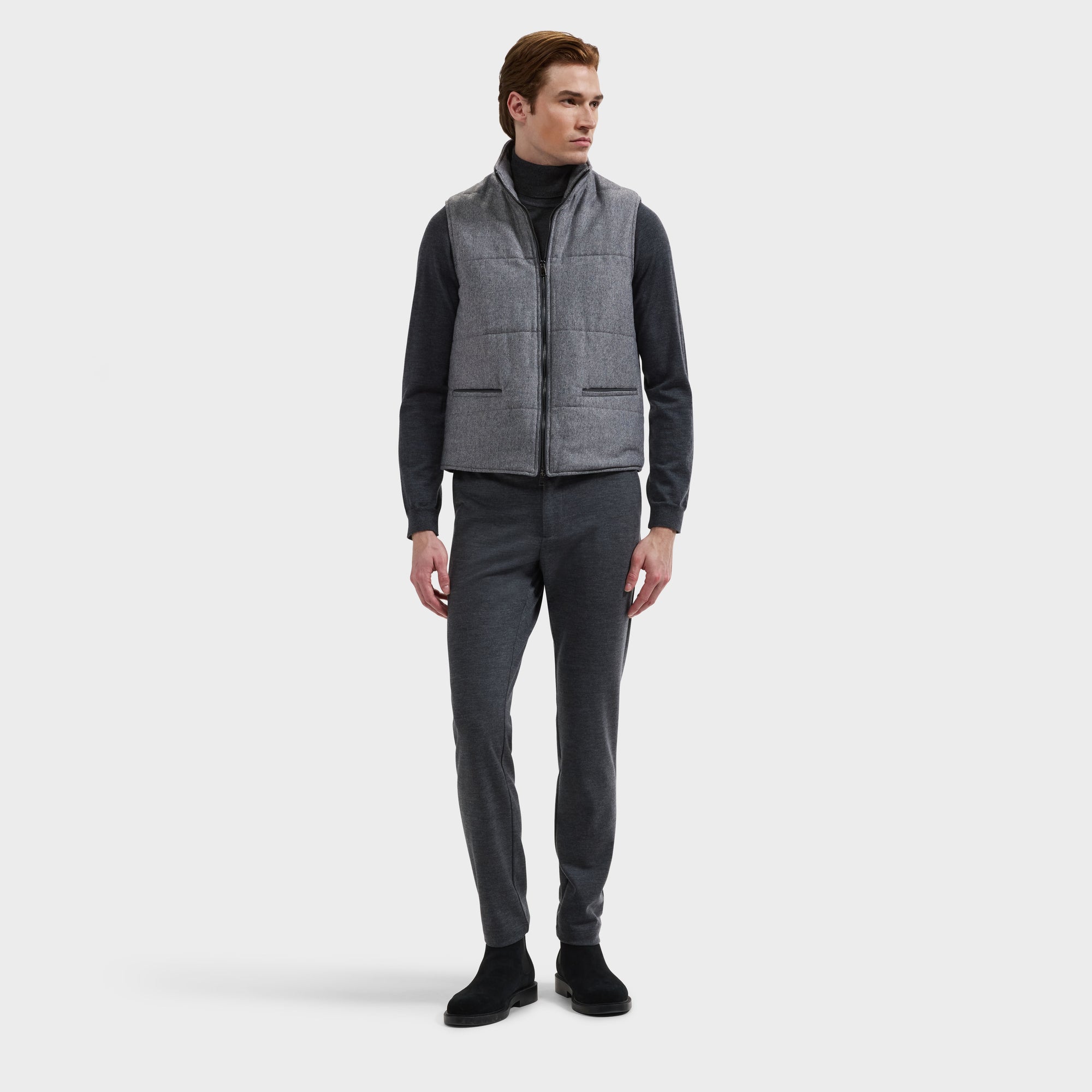 Mini Houndstooth Zip Vest
