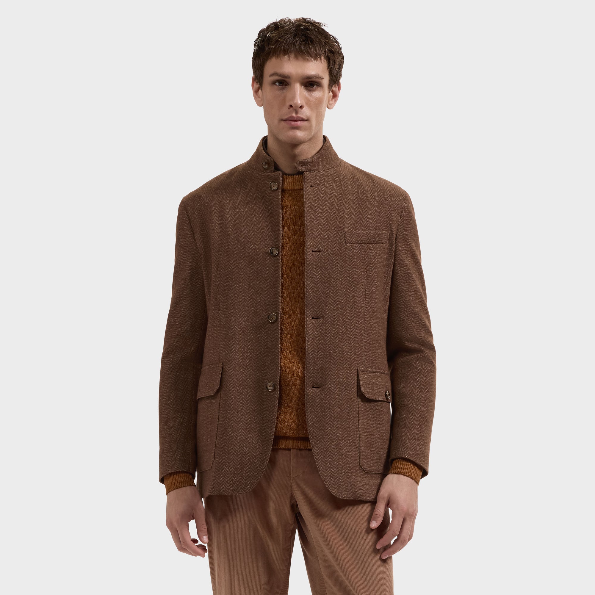 Herringbone Safari Blazer