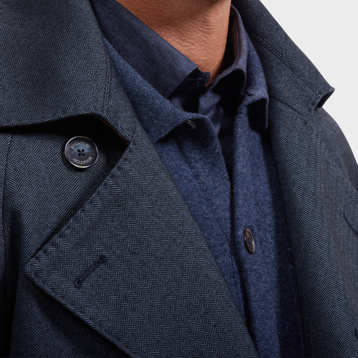 Herringbone Double-Breasted Coat