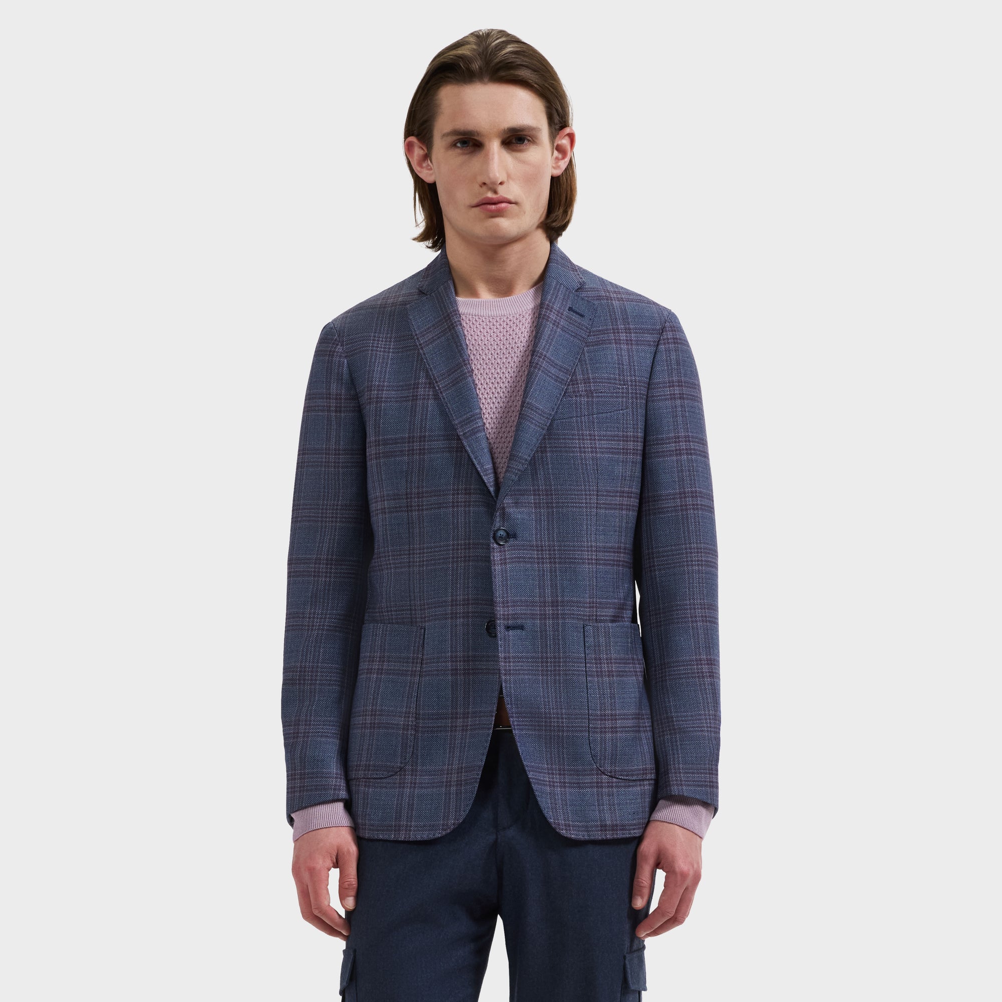 Plaid Wool Blazer