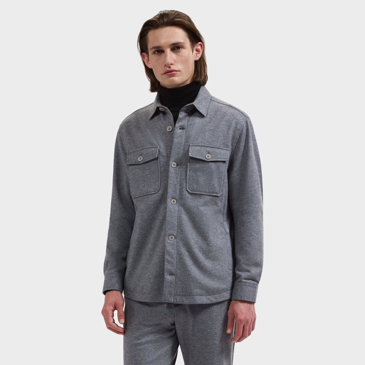 Solid Shirt Jacket