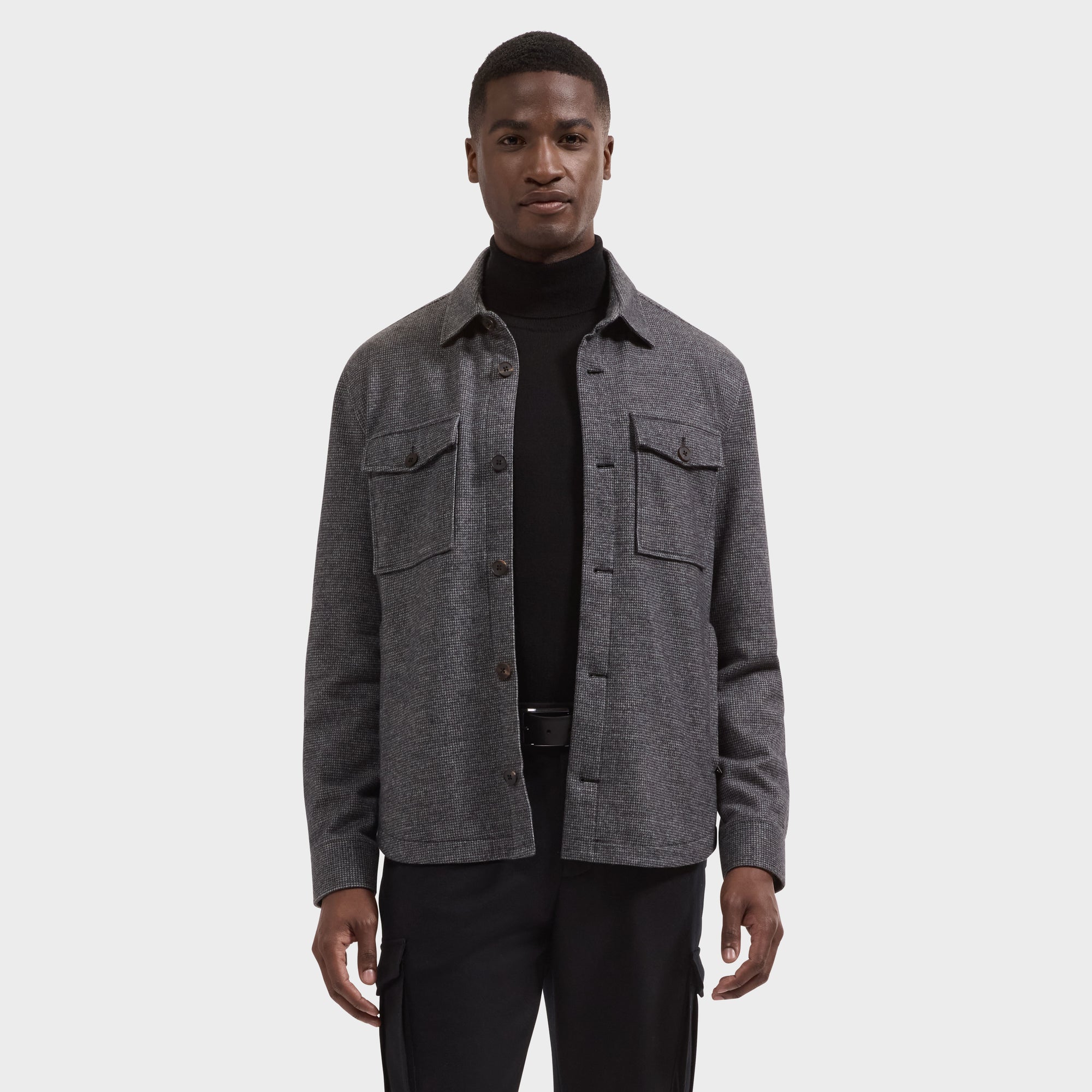 Houndstooth Shirt Jacket