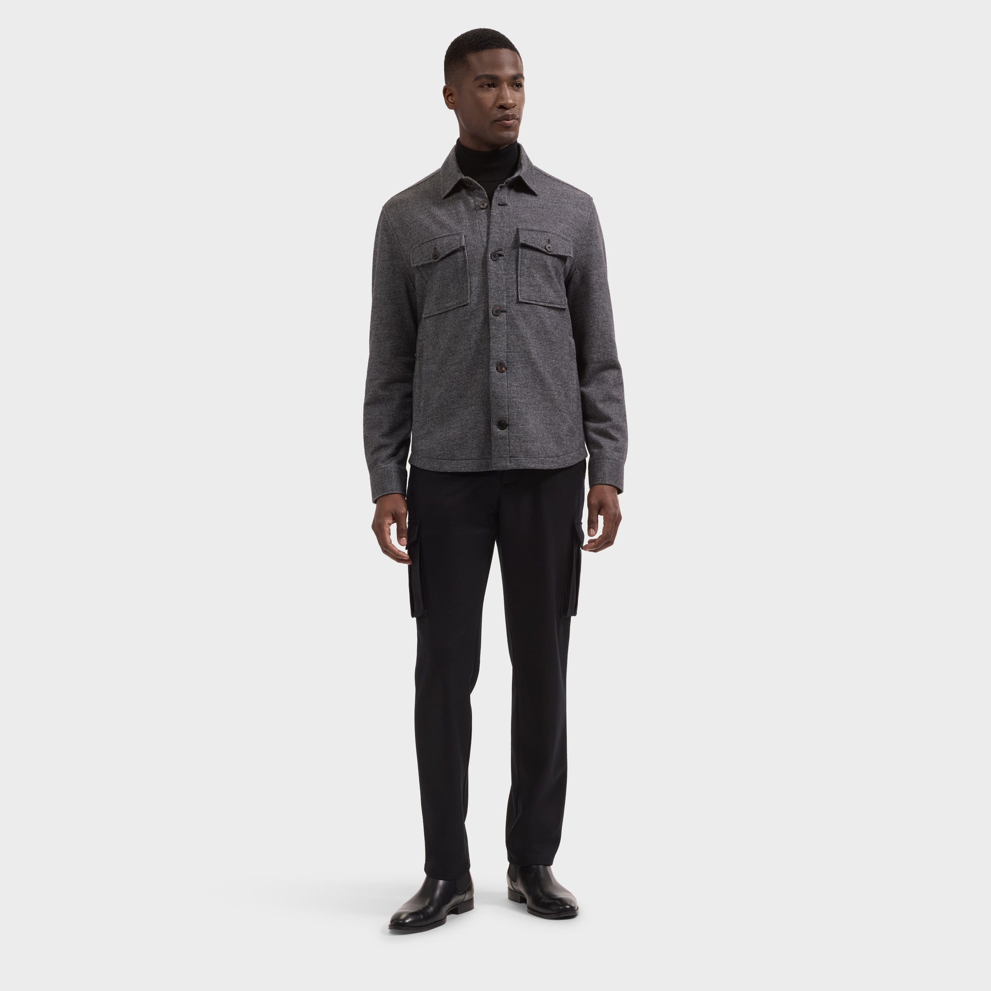 Houndstooth Shirt Jacket