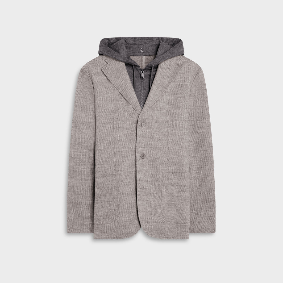 Wool Blazer with Removable Hooded Bib