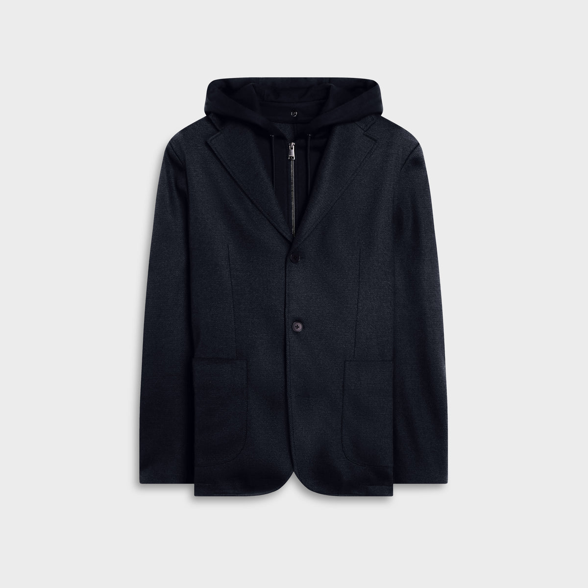 Wool Blazer with Removable Hooded Bib