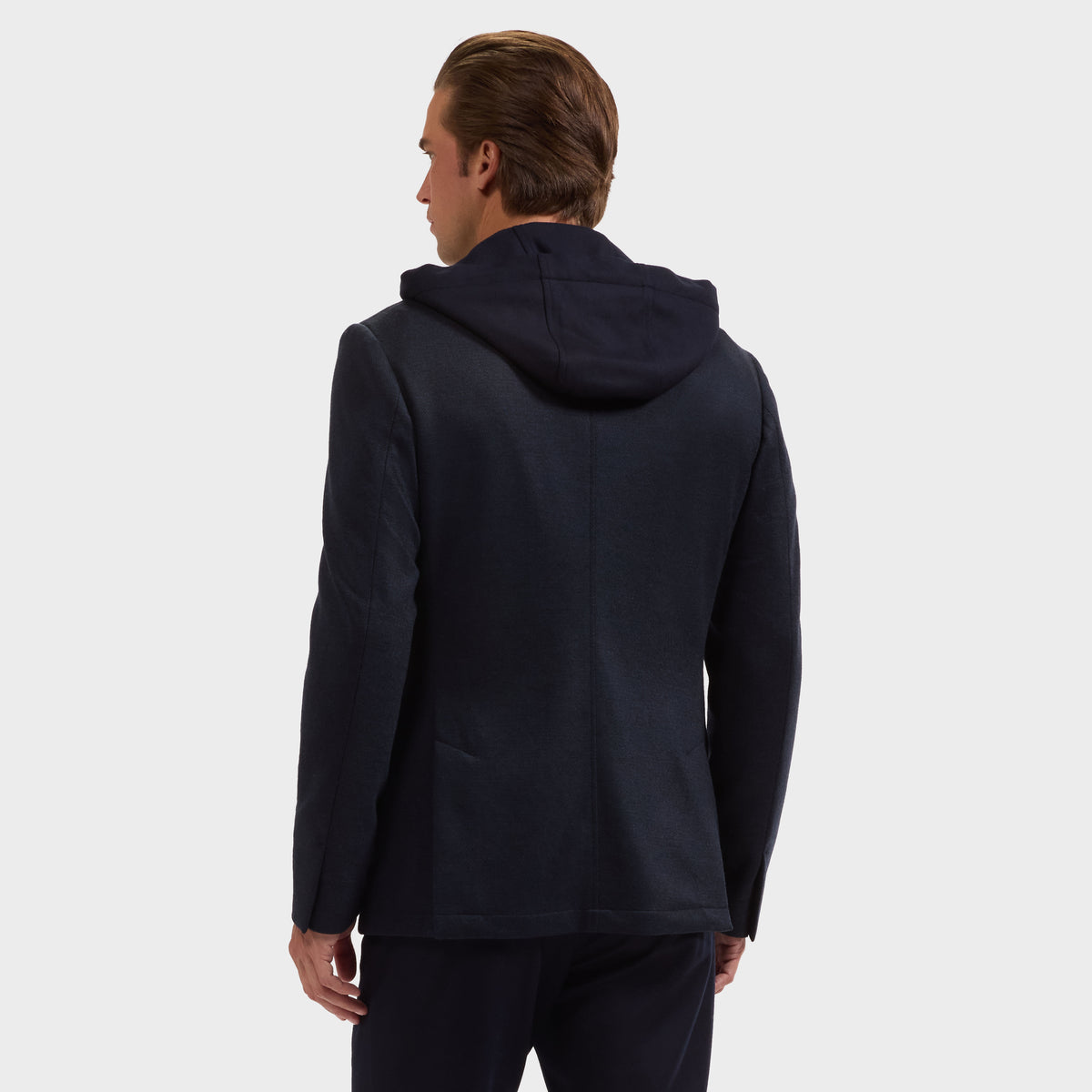 Wool Blazer with Removable Hooded Bib