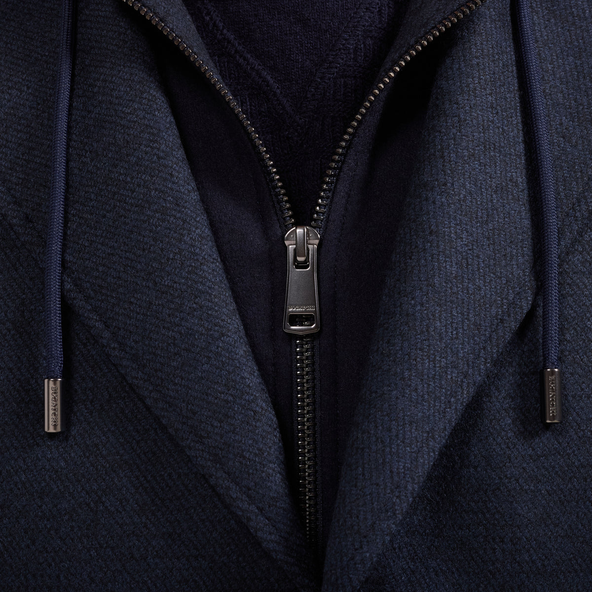 Wool Blazer with Removable Hooded Bib