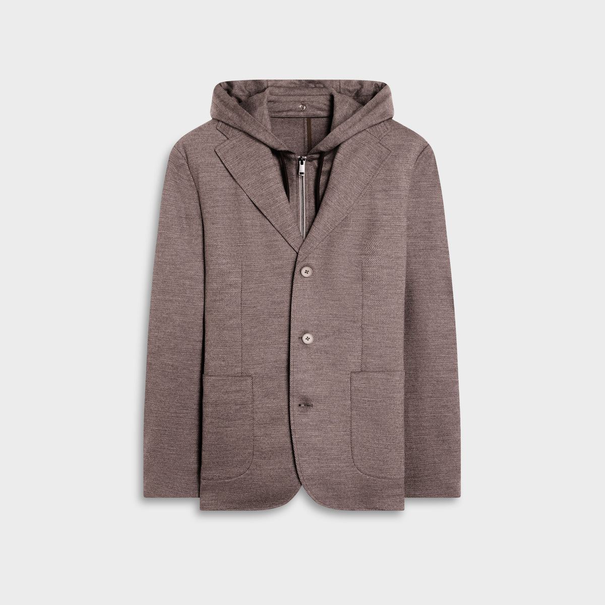 Wool Blazer with Removable Hooded Bib