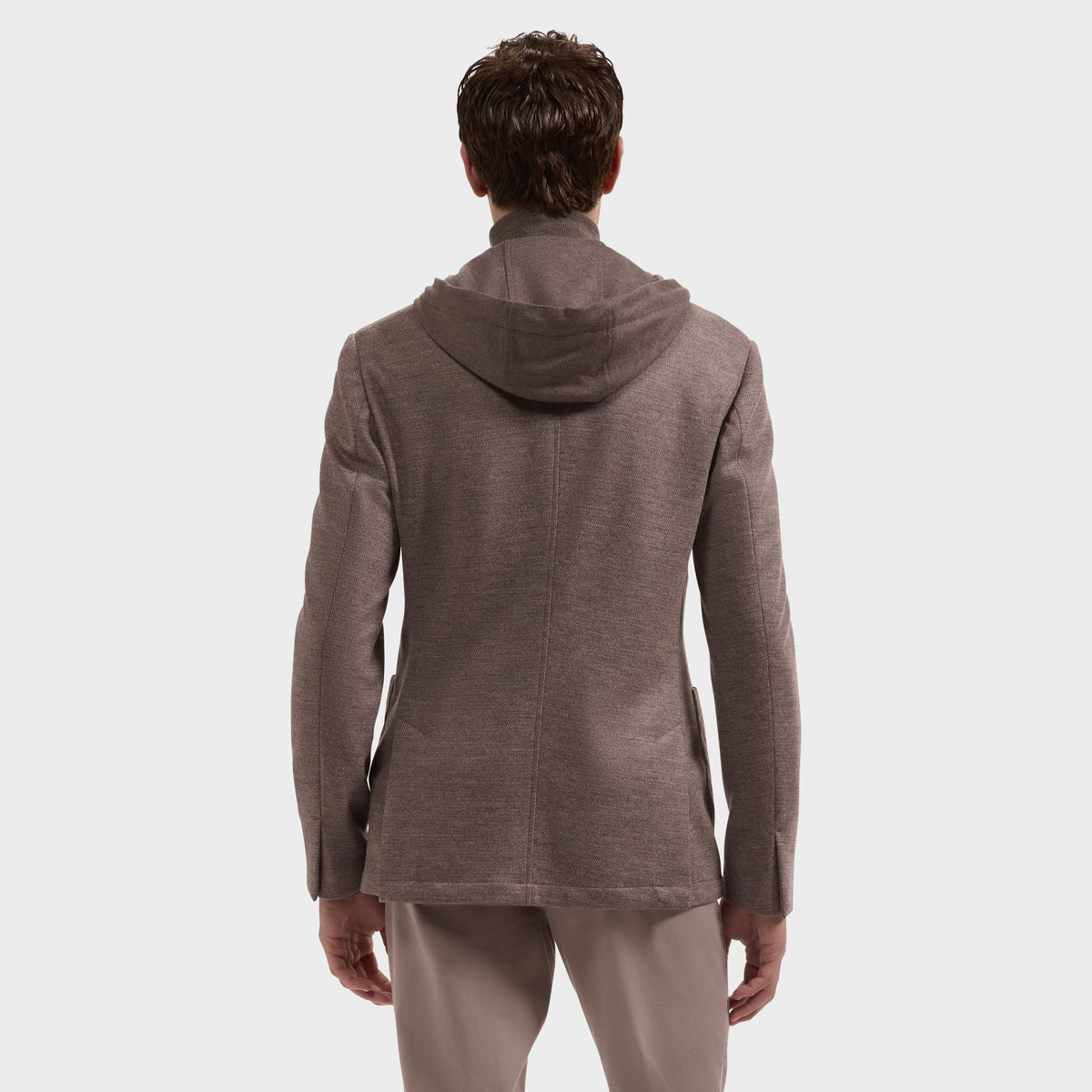 Wool Blazer with Removable Hooded Bib