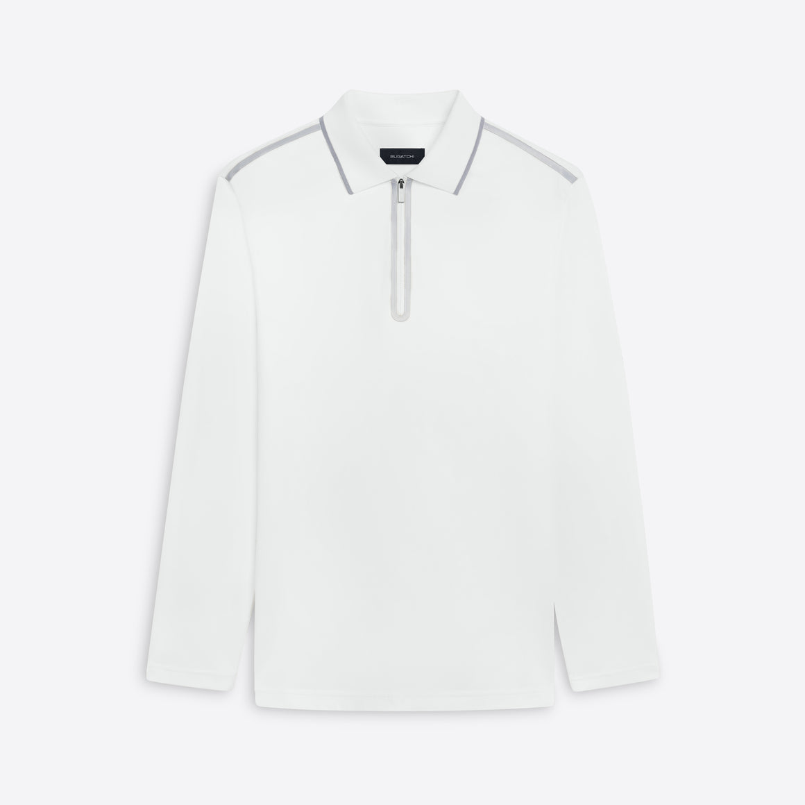Long Sleeve Quarter Zip Polo in Chalk – BUGATCHI