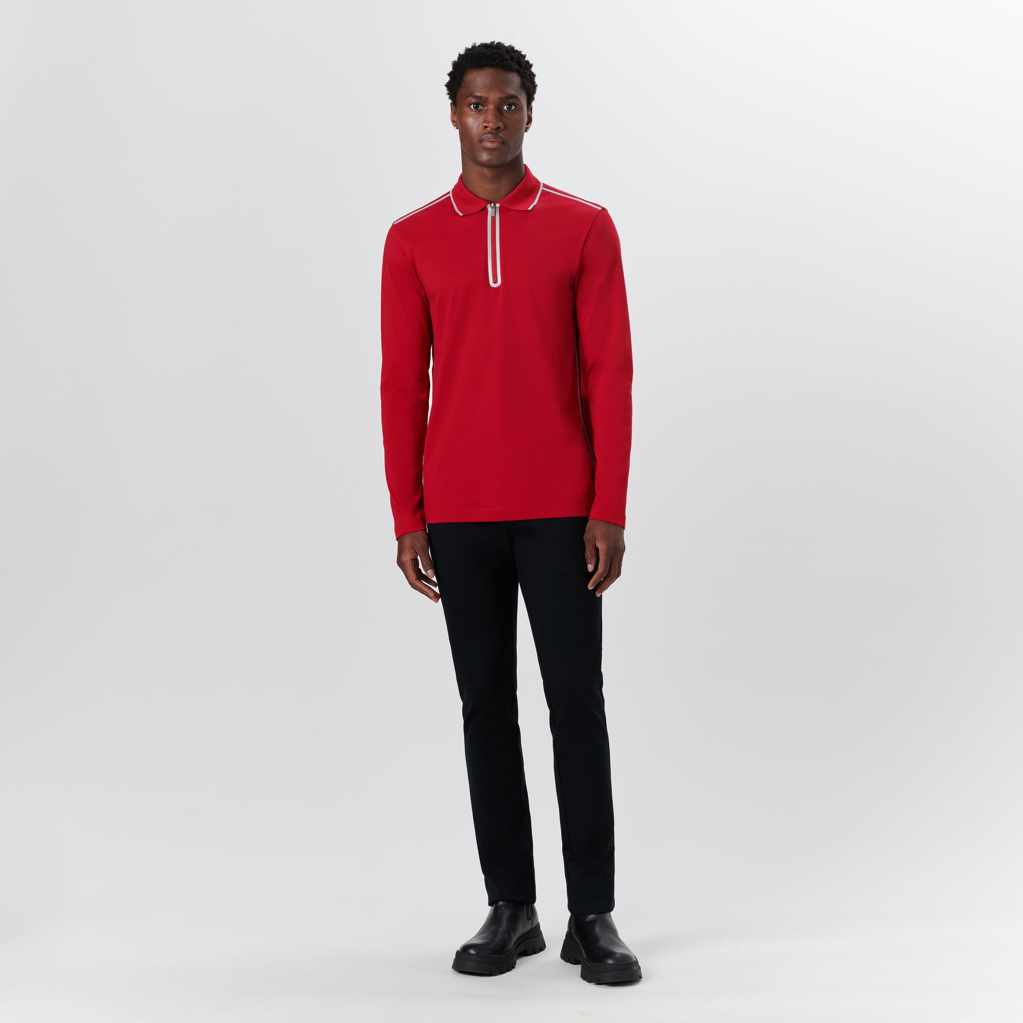 Long Sleeve Quarter Zip Polo