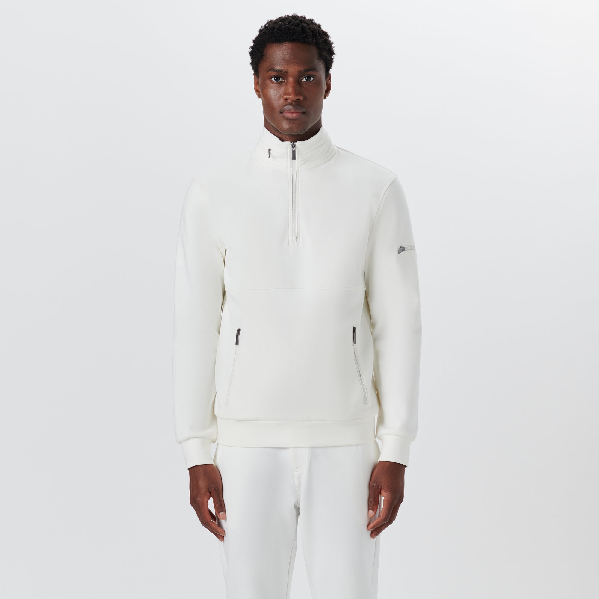 Long Sleeve Quarter Zip Pullover With Hood