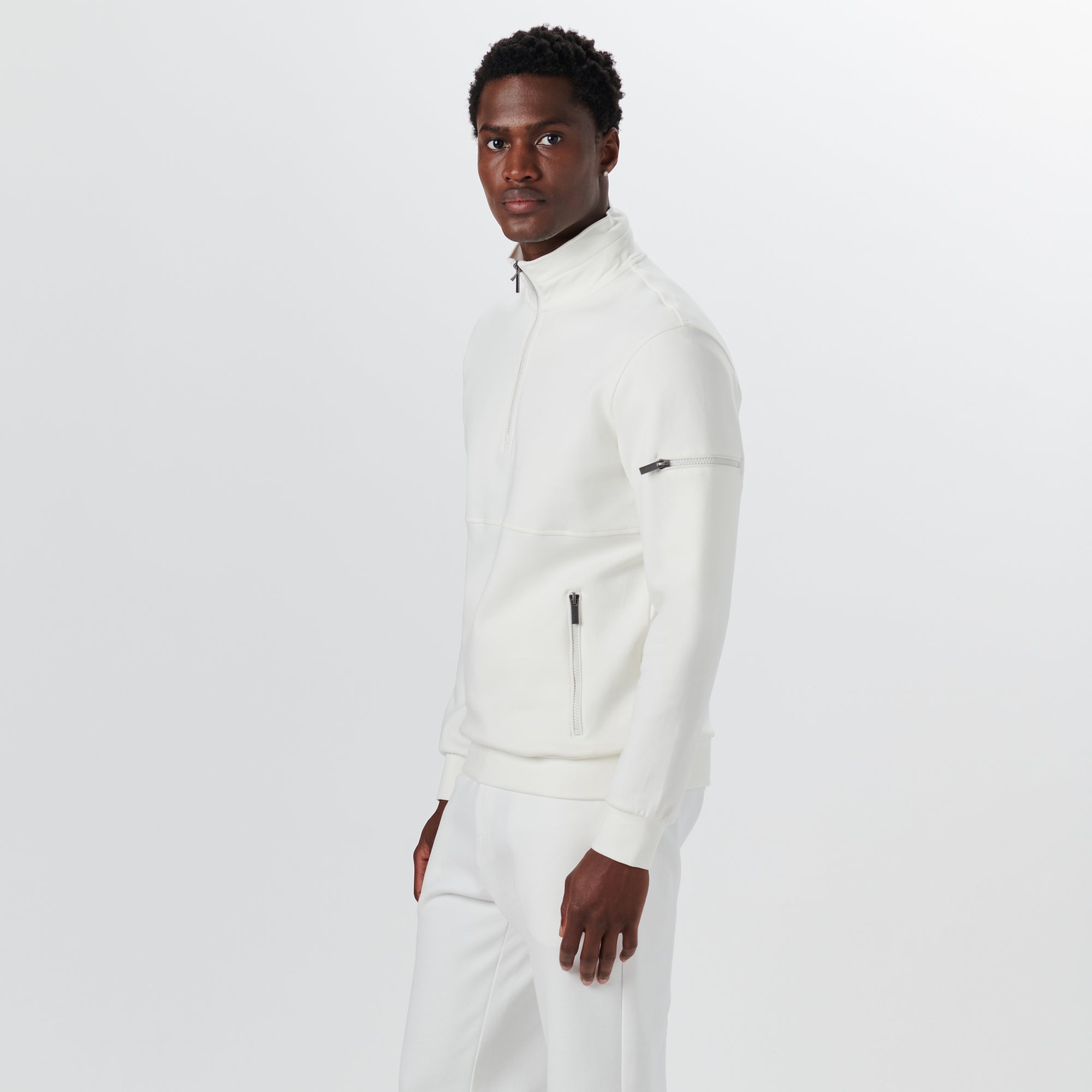 Long Sleeve Quarter Zip Pullover With Hood