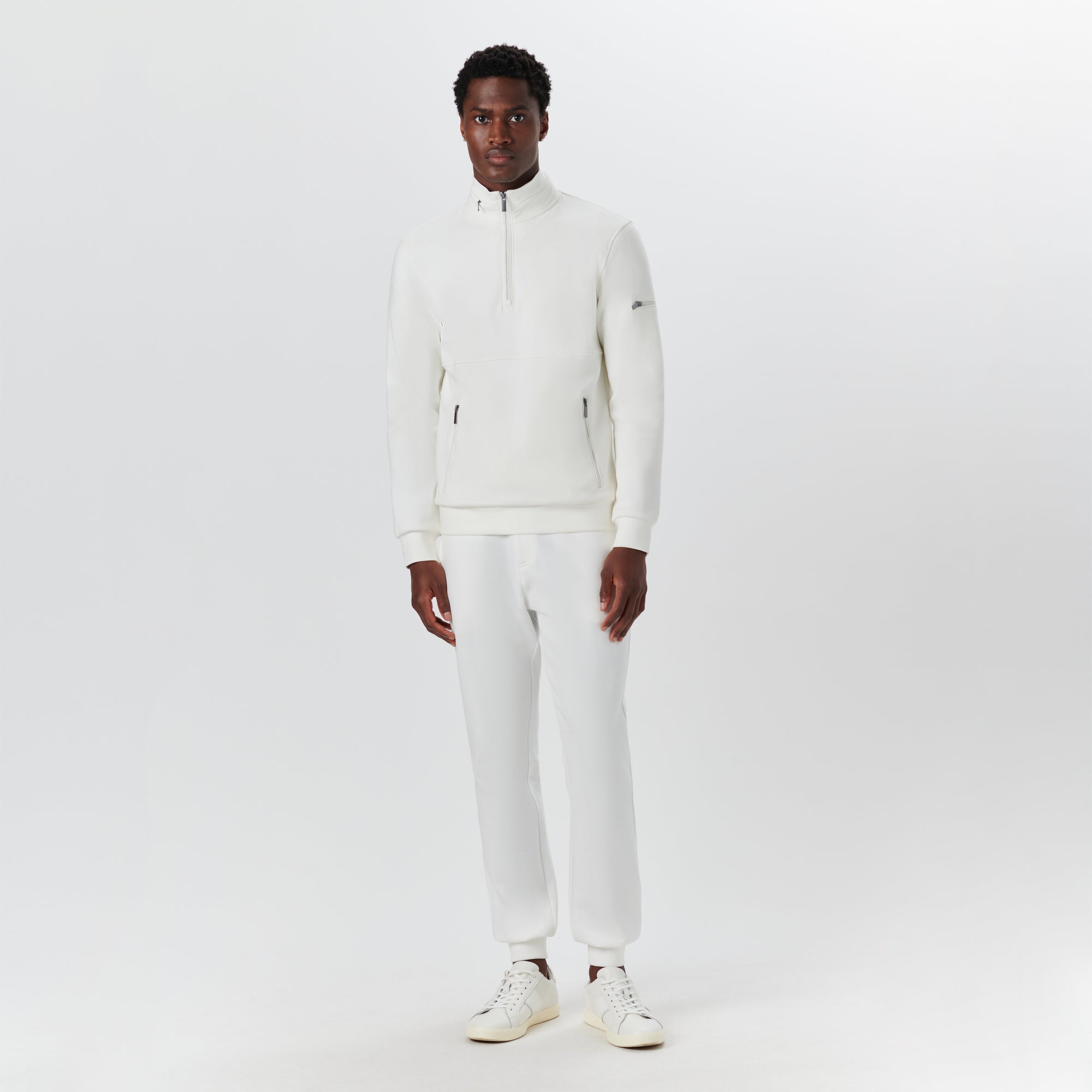 Long Sleeve Quarter Zip Pullover With Hood