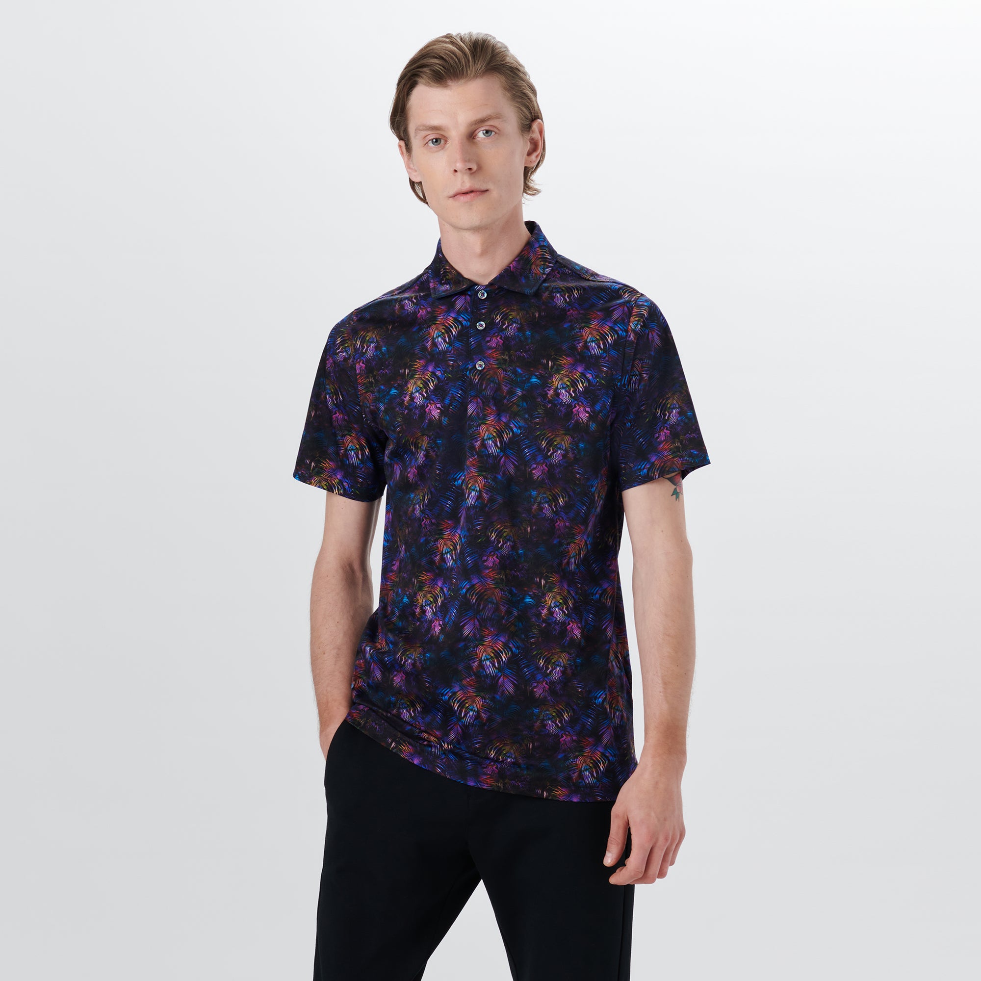HENDRIX Palm Leaf Print Polo