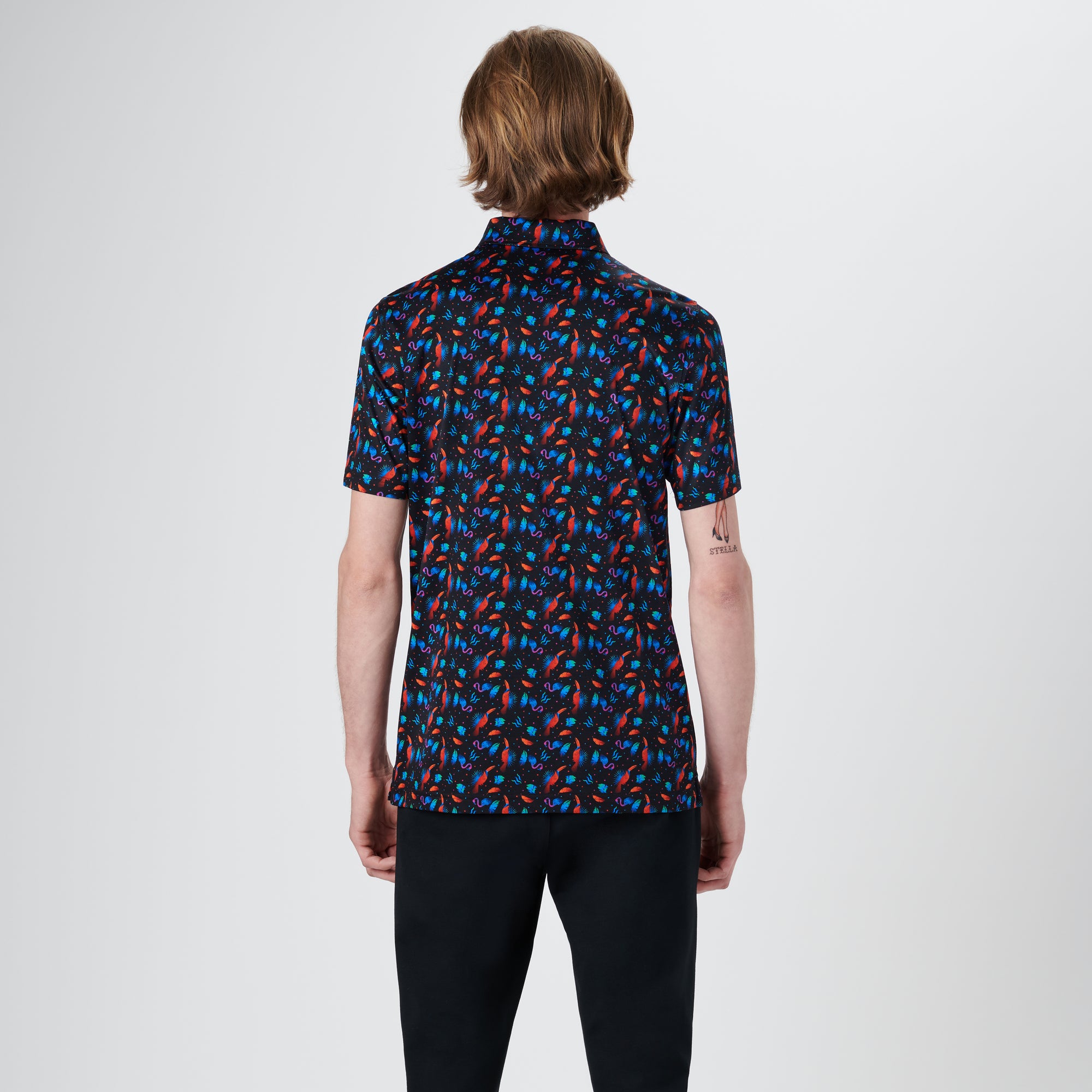 Hendrix Tropical Birds Print Polo