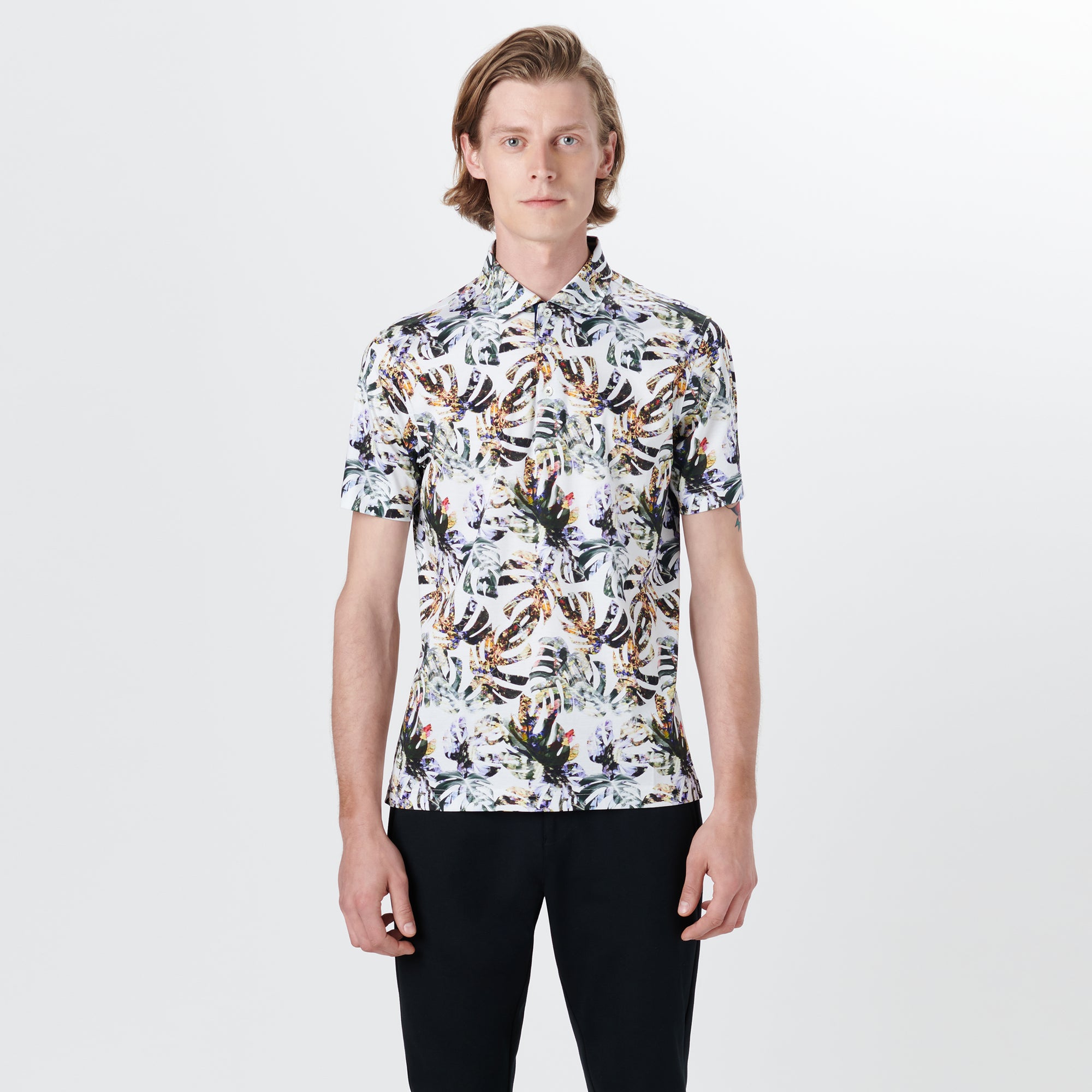 HENDRIX Palm Leaf Print Polo