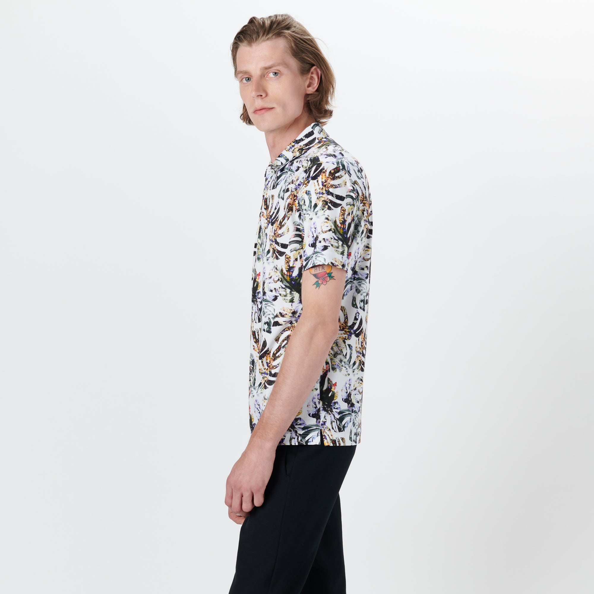 HENDRIX Palm Leaf Print Polo