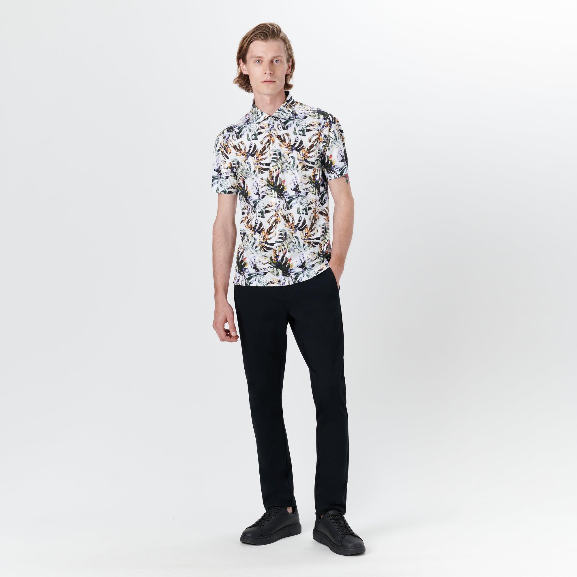 HENDRIX Palm Leaf Print Polo