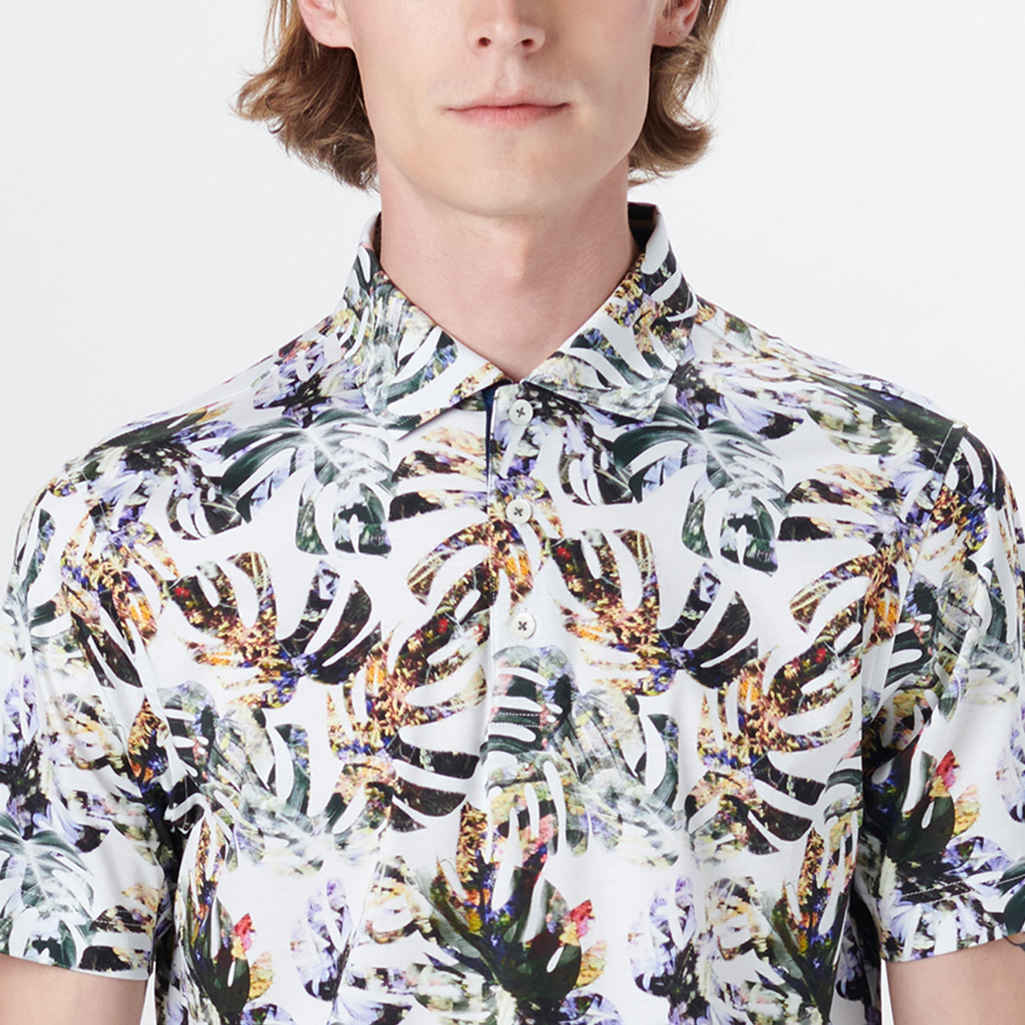 HENDRIX Palm Leaf Print Polo