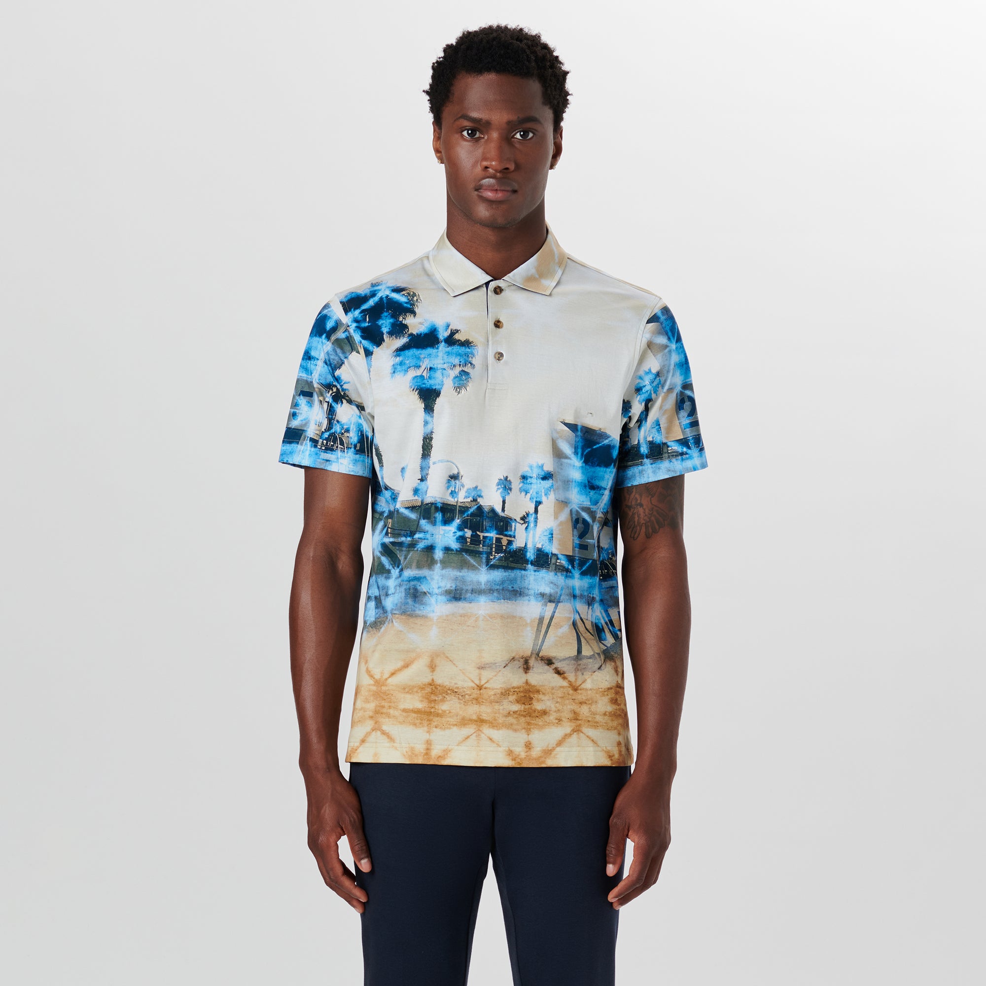 HENDRIX Palm Tree Print Polo