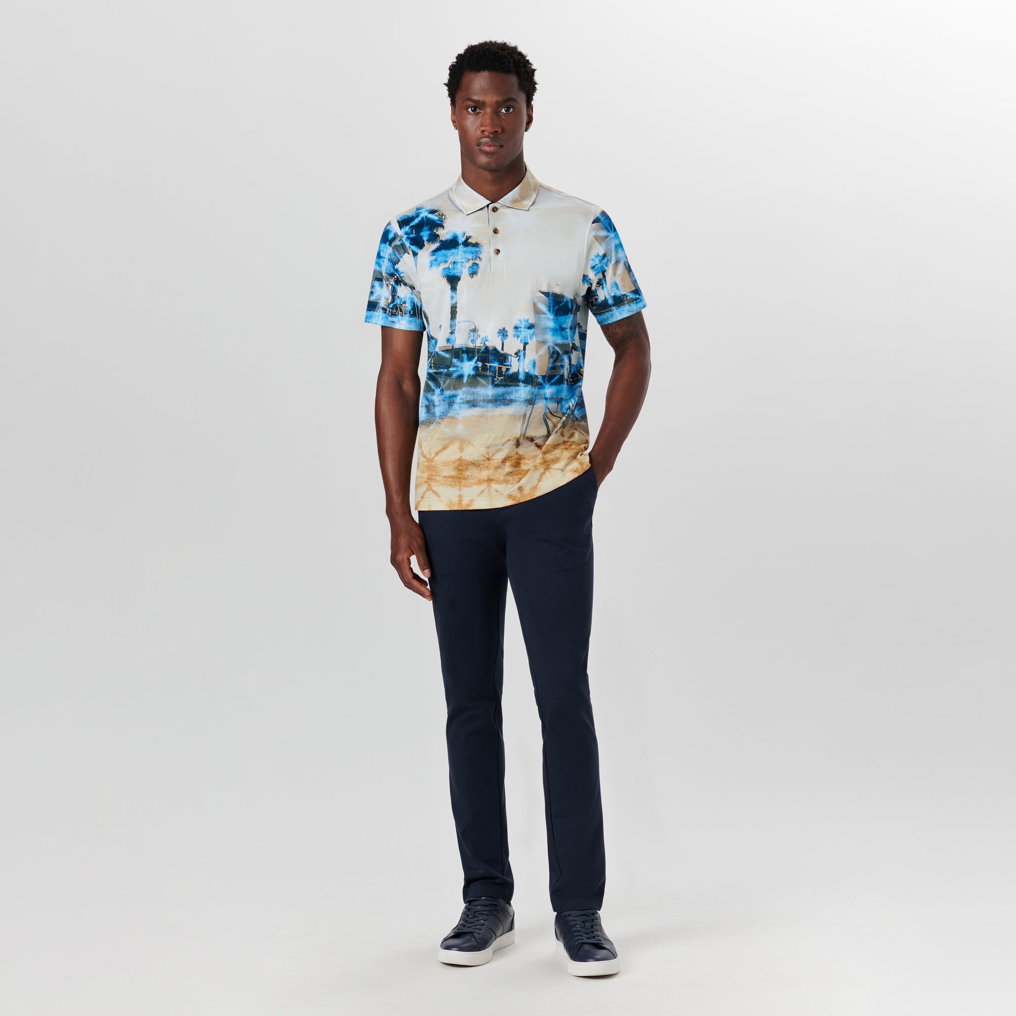 HENDRIX Palm Tree Print Polo