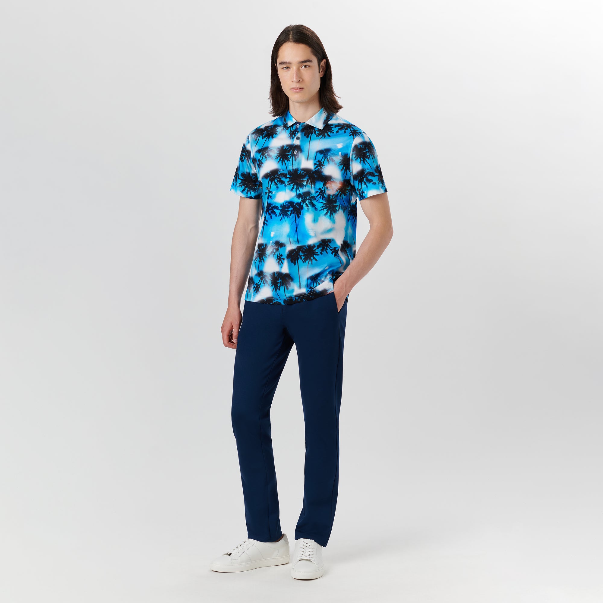 HENDRIX Palm Tree Print Polo
