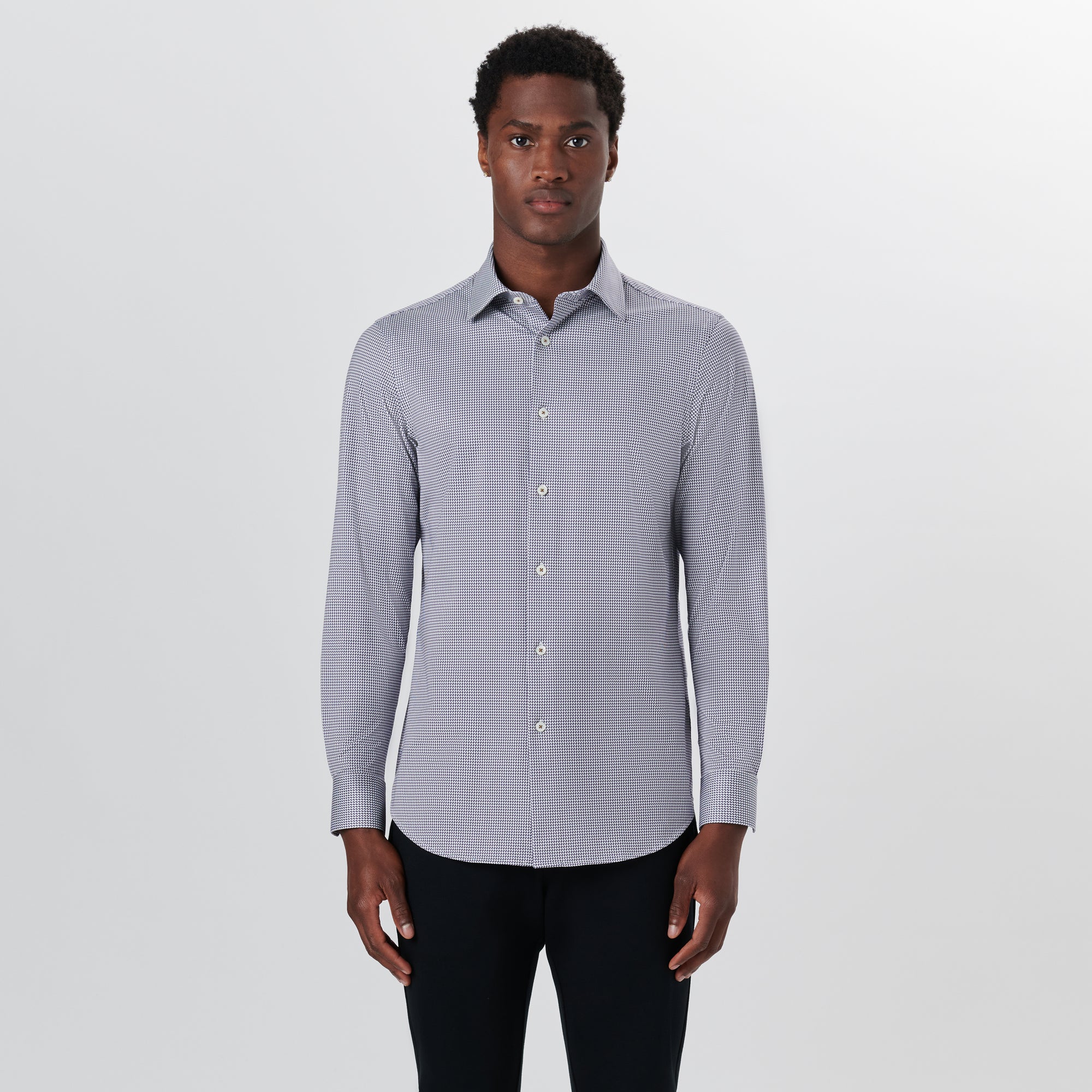 JAMES Hound's Tooth Check OoohCotton Shirt
