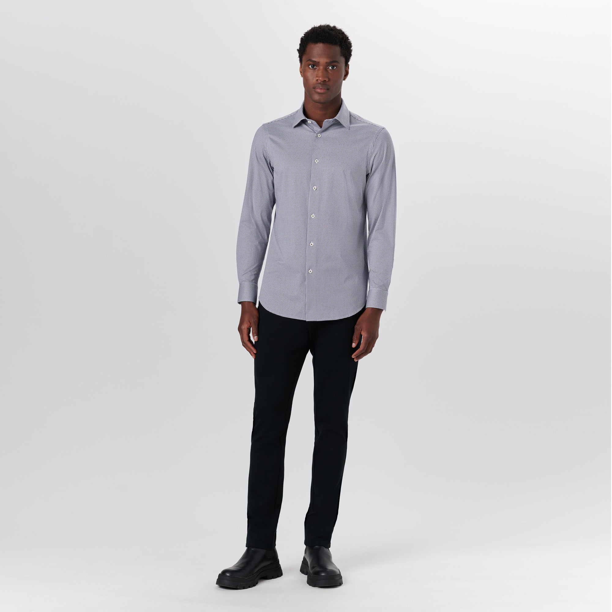 JAMES Hound's Tooth Check OoohCotton Shirt