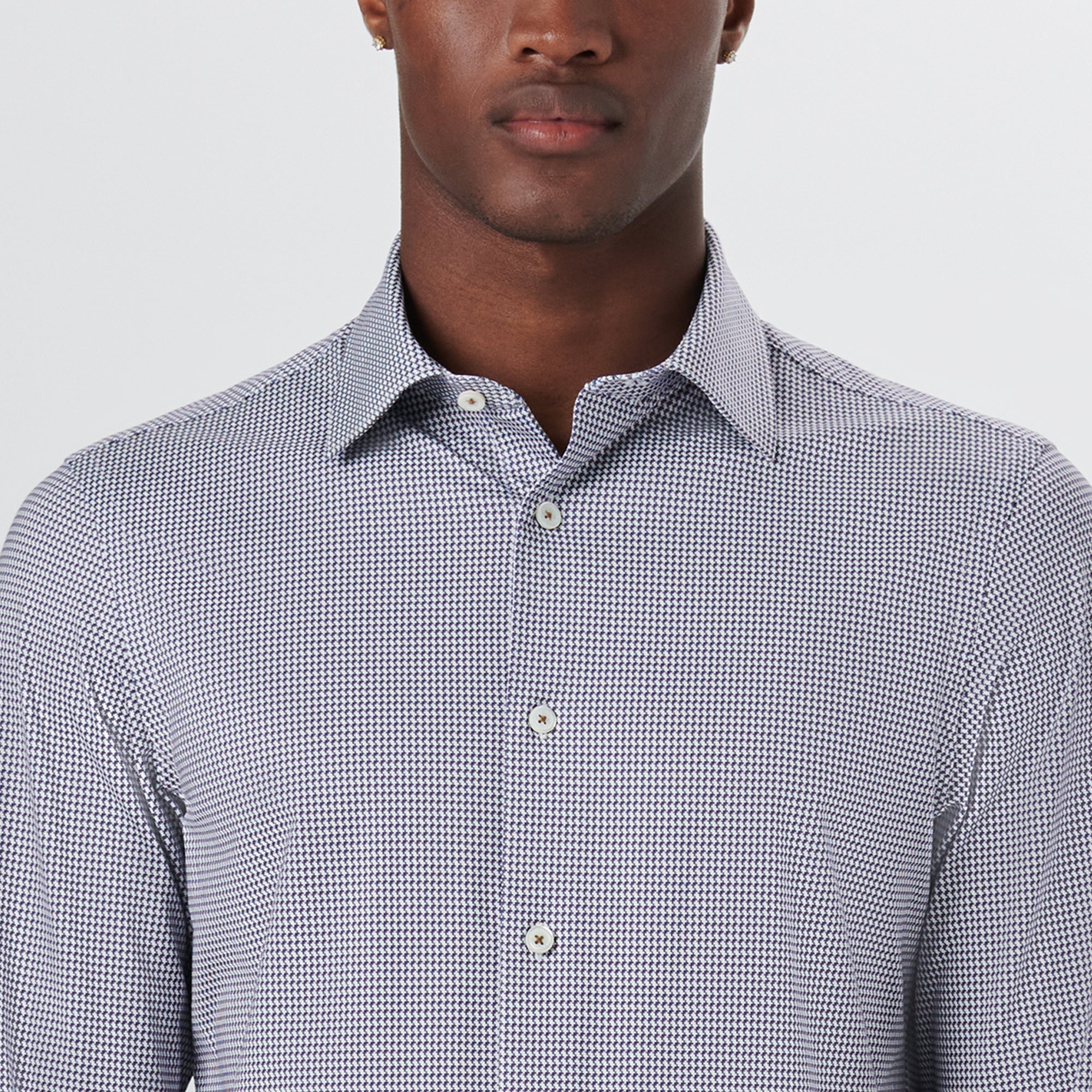 JAMES Hound's Tooth Check OoohCotton Shirt