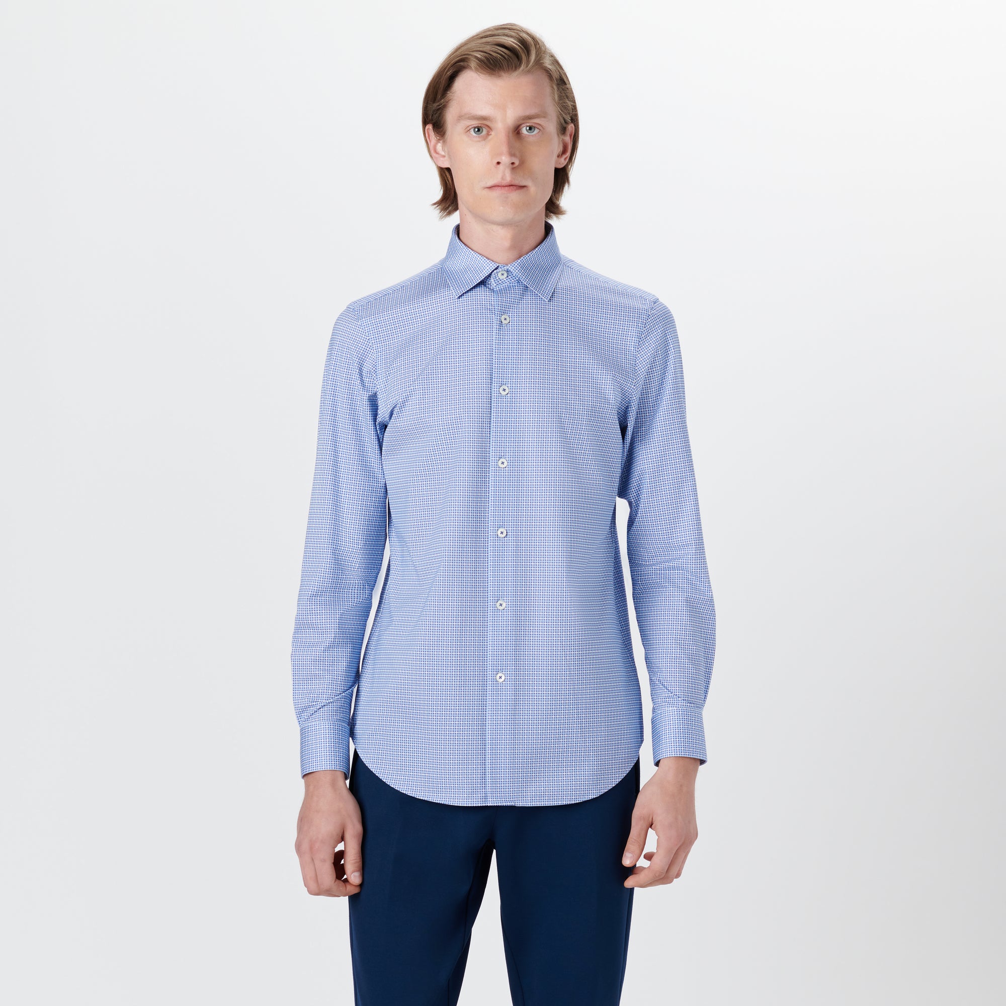 JAMES Hound's Tooth Check OoohCotton Shirt