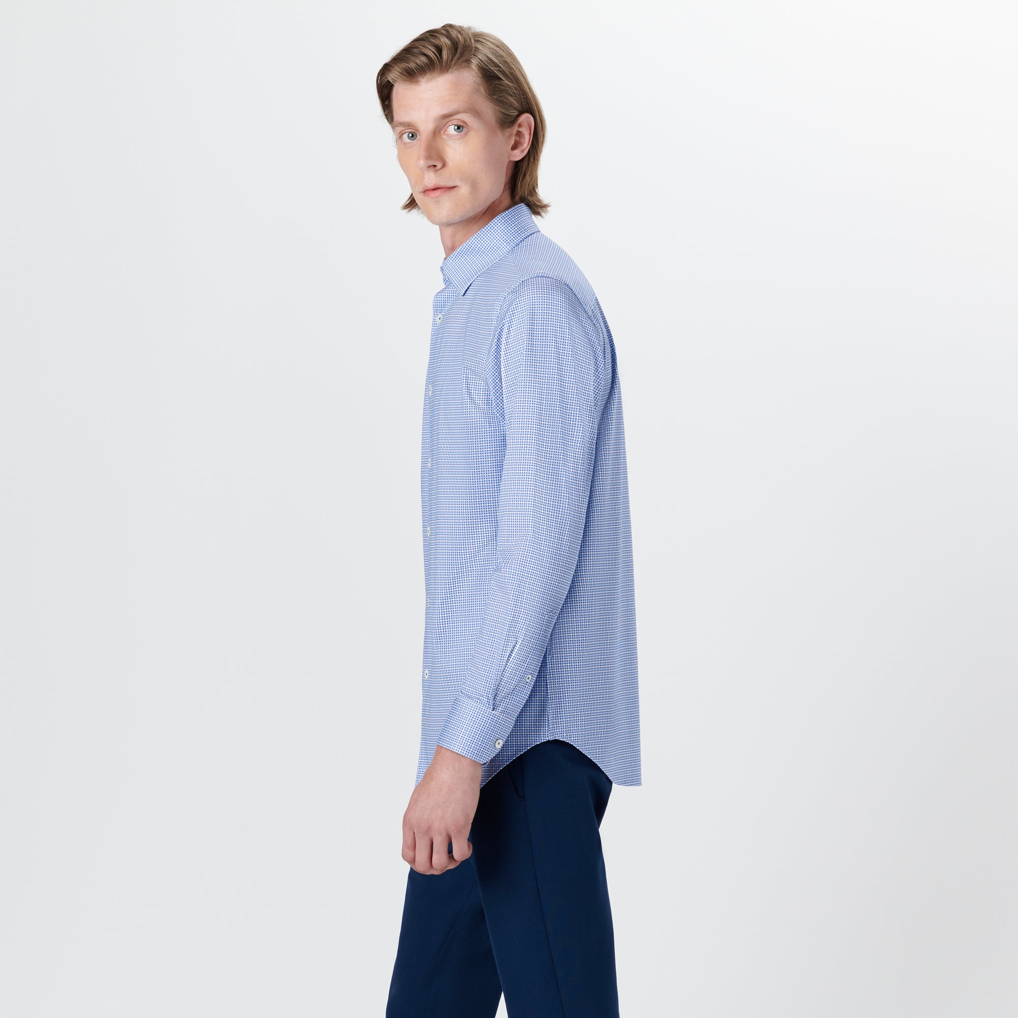 JAMES Hound's Tooth Check OoohCotton Shirt