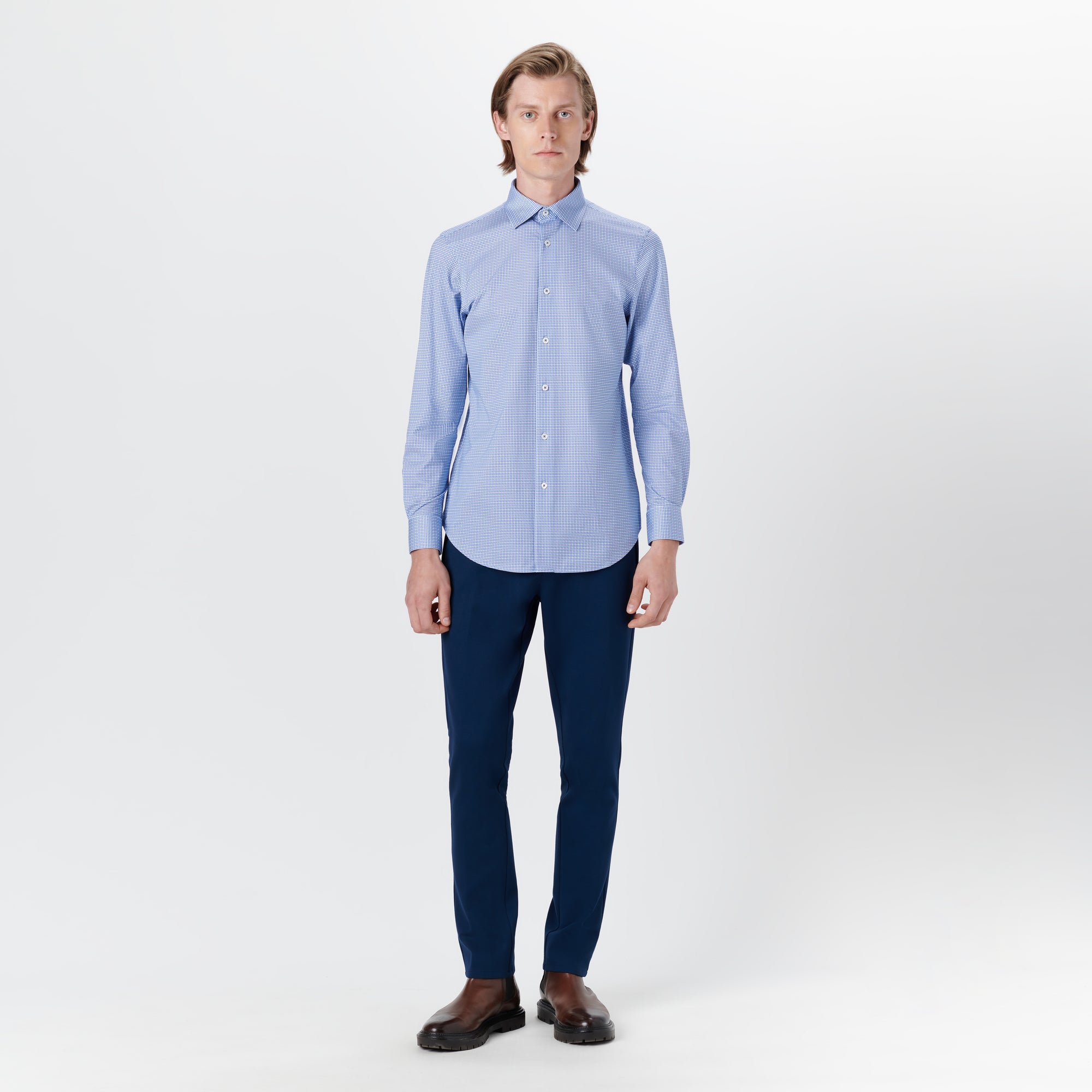 JAMES Hound's Tooth Check OoohCotton Shirt