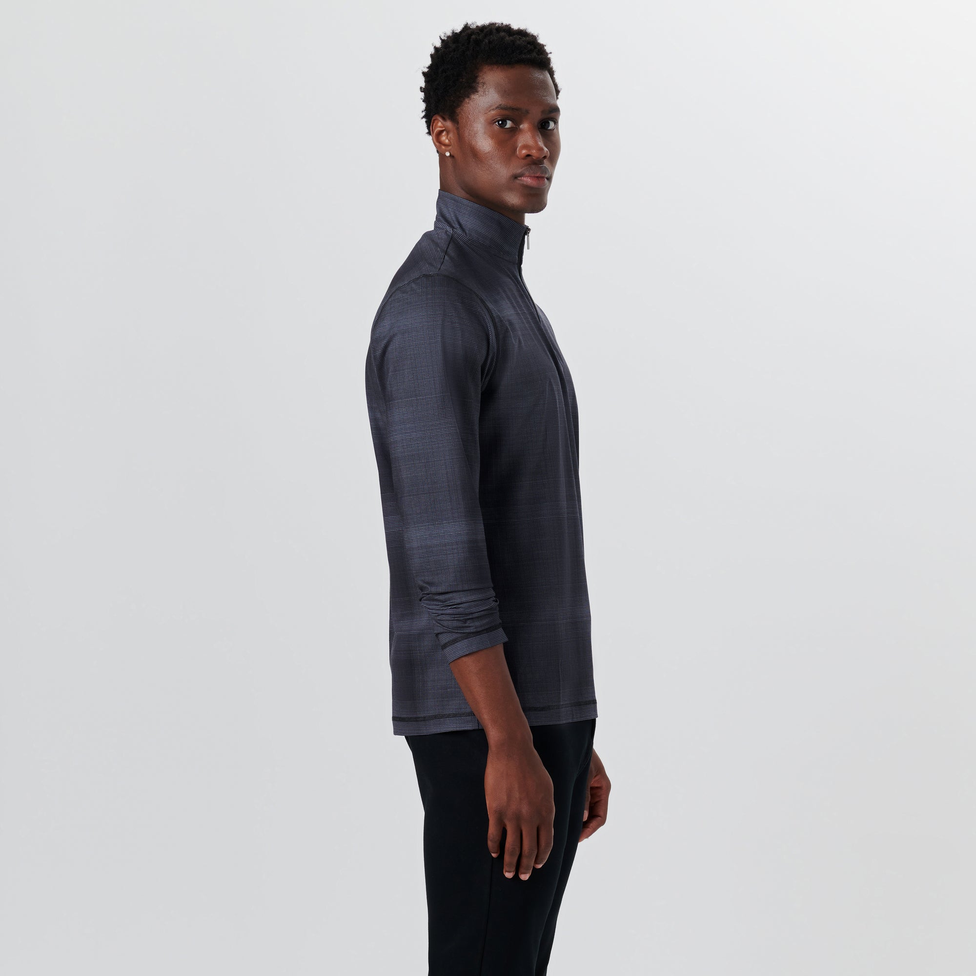 ANTHONY Plaid Check OoohCotton Quarter Zip Pullover