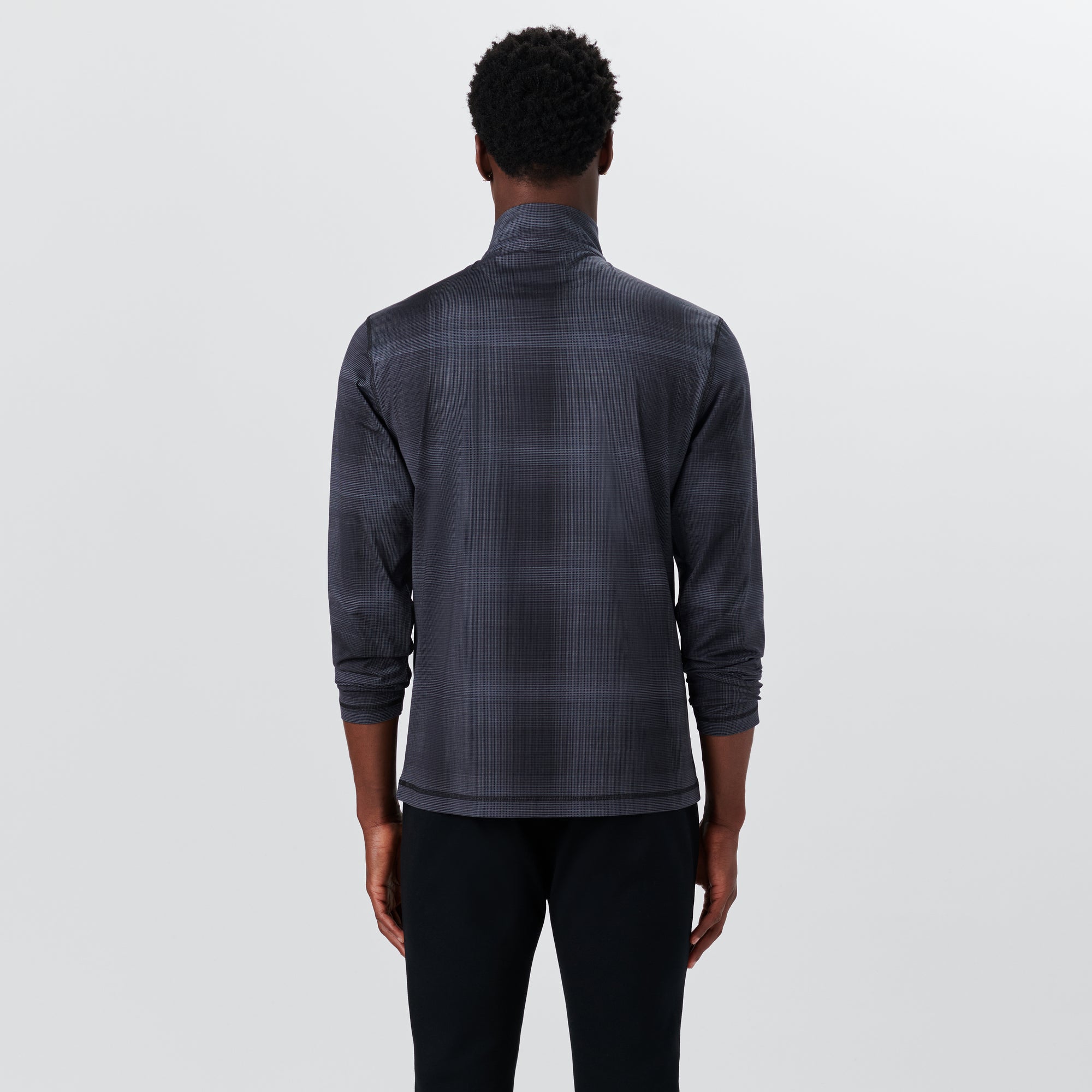 ANTHONY Plaid Check OoohCotton Quarter Zip Pullover